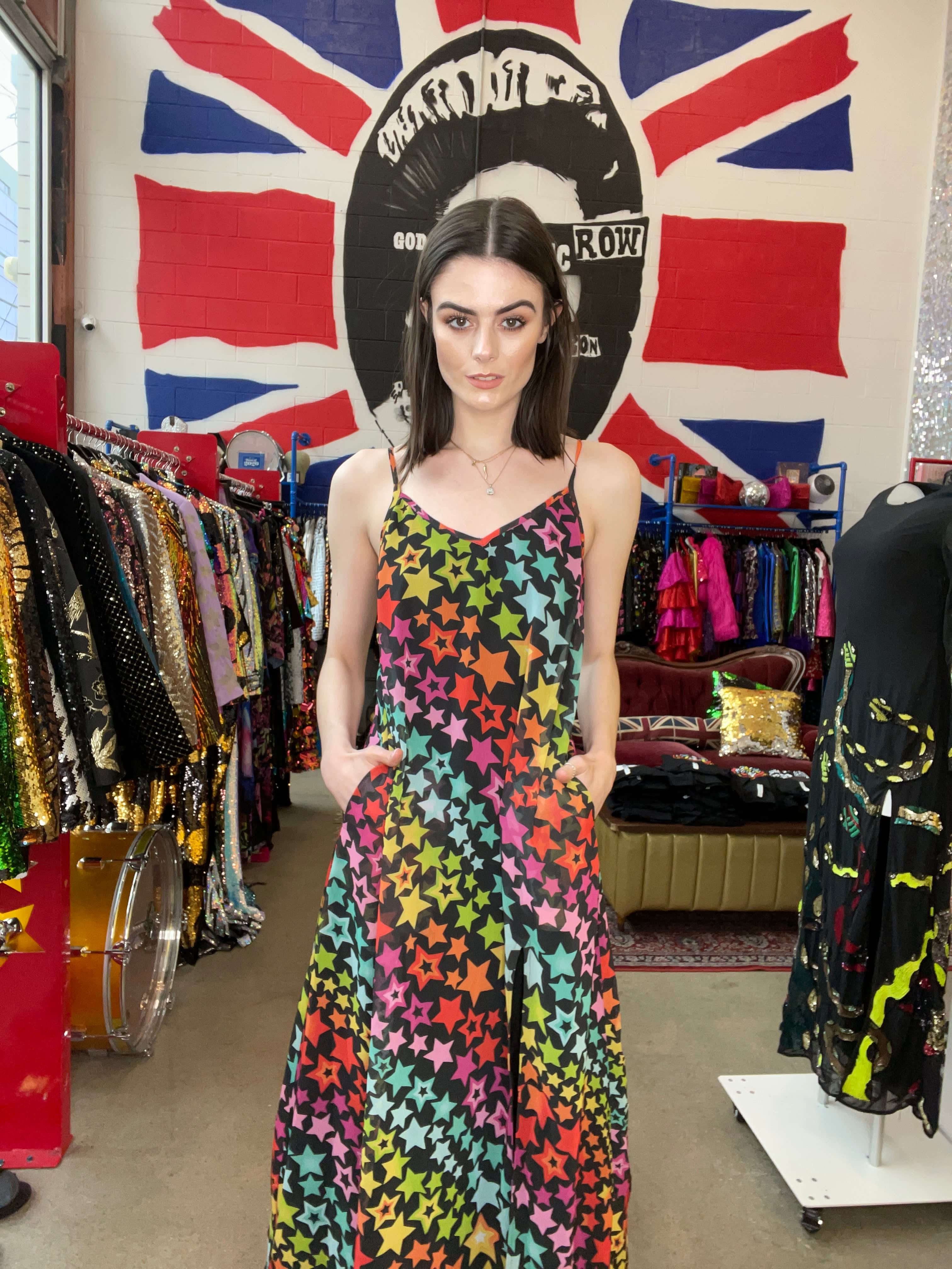 Printed Rainbow Star Dress by Any Old Iron