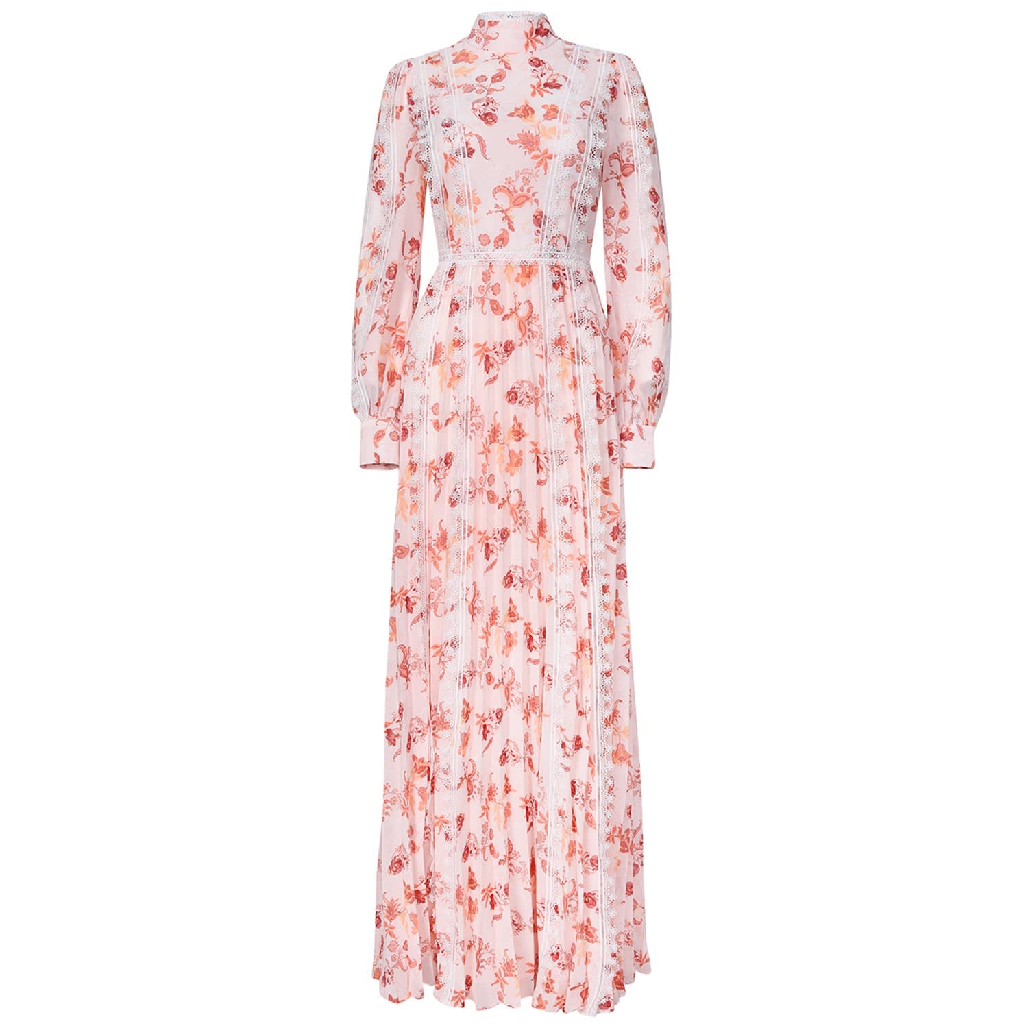 peach long sleeve maxi dress
