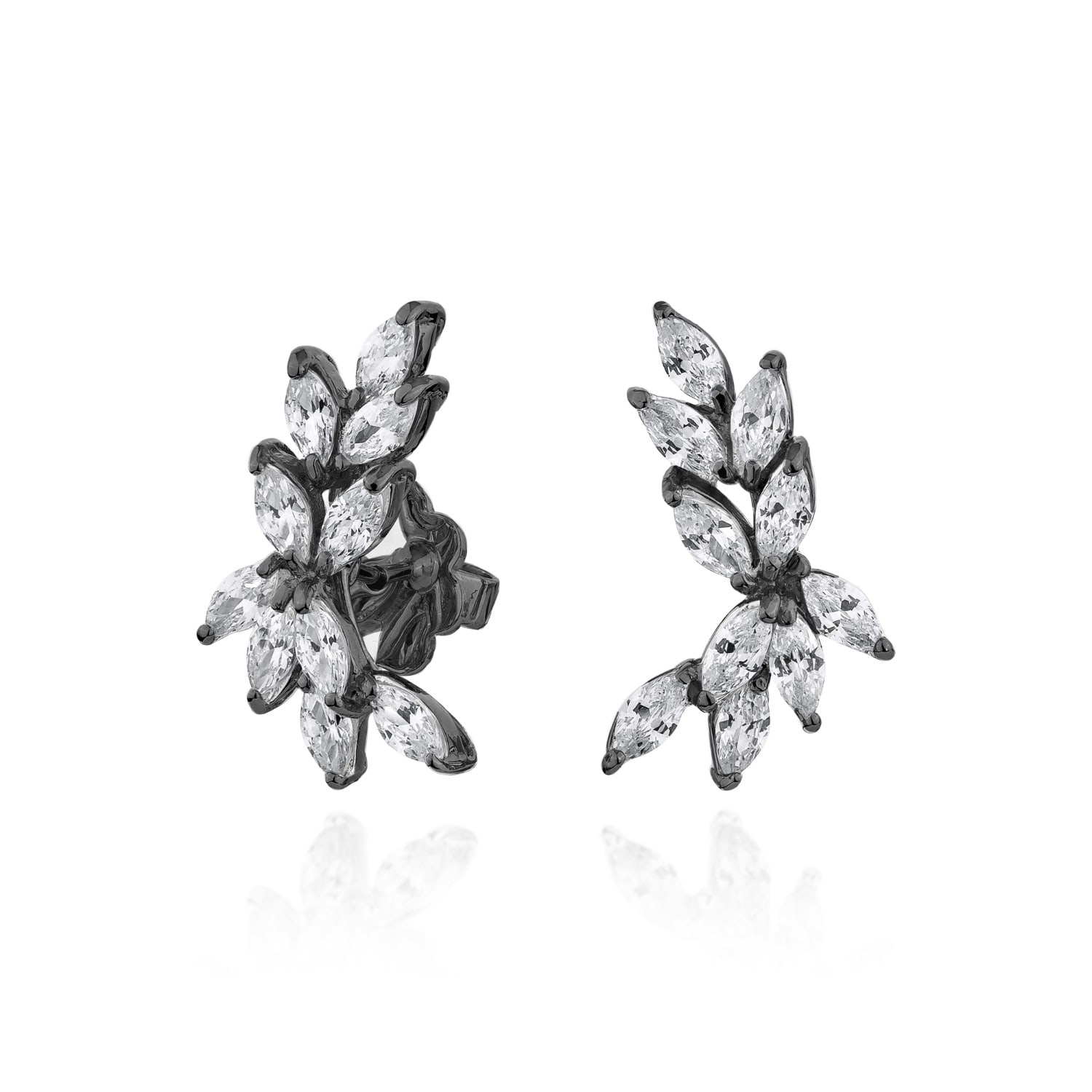 Sally Skoufis Women's Black / White Renaissance Earrings With Man Made White Cz Diamond Stimulant In Premium Black In Multi
