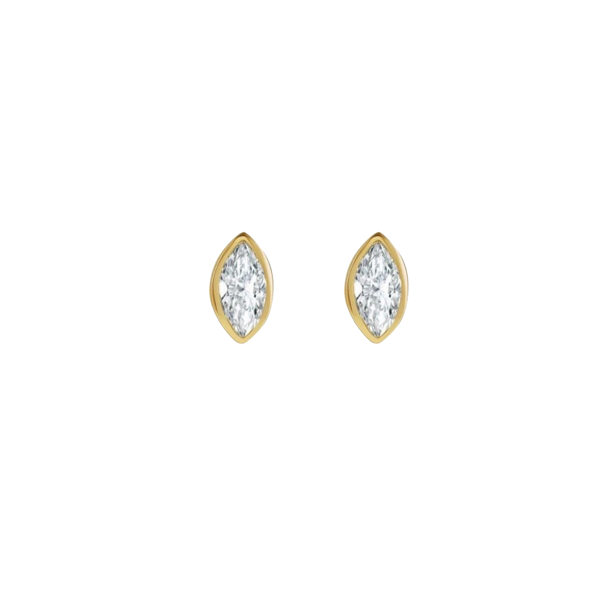 Women’s Sirius Marquis Cut Solitaire Diamond Silver Studs Lily Flo Jewellery