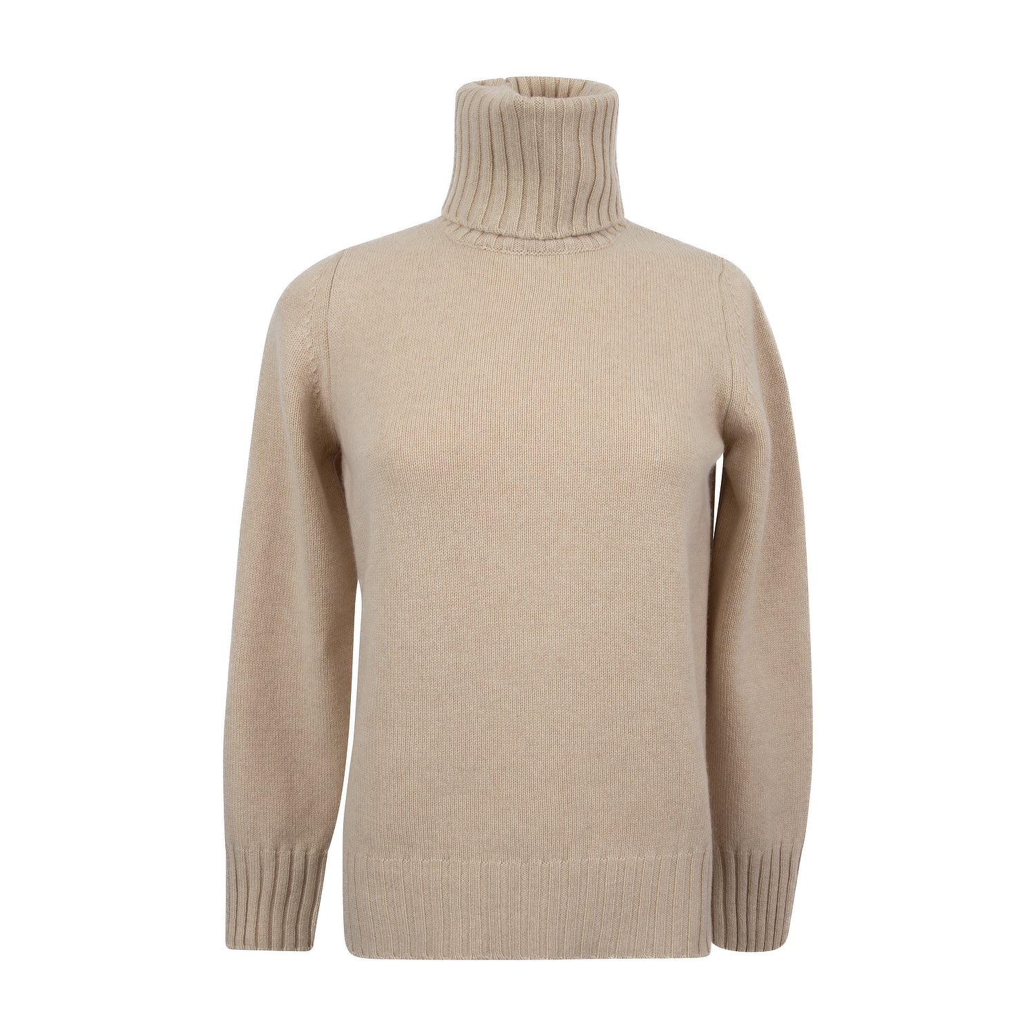 Women’s Neutrals Cashmere Roll-Neck Sweater In Beige Extra Small Caz Studio