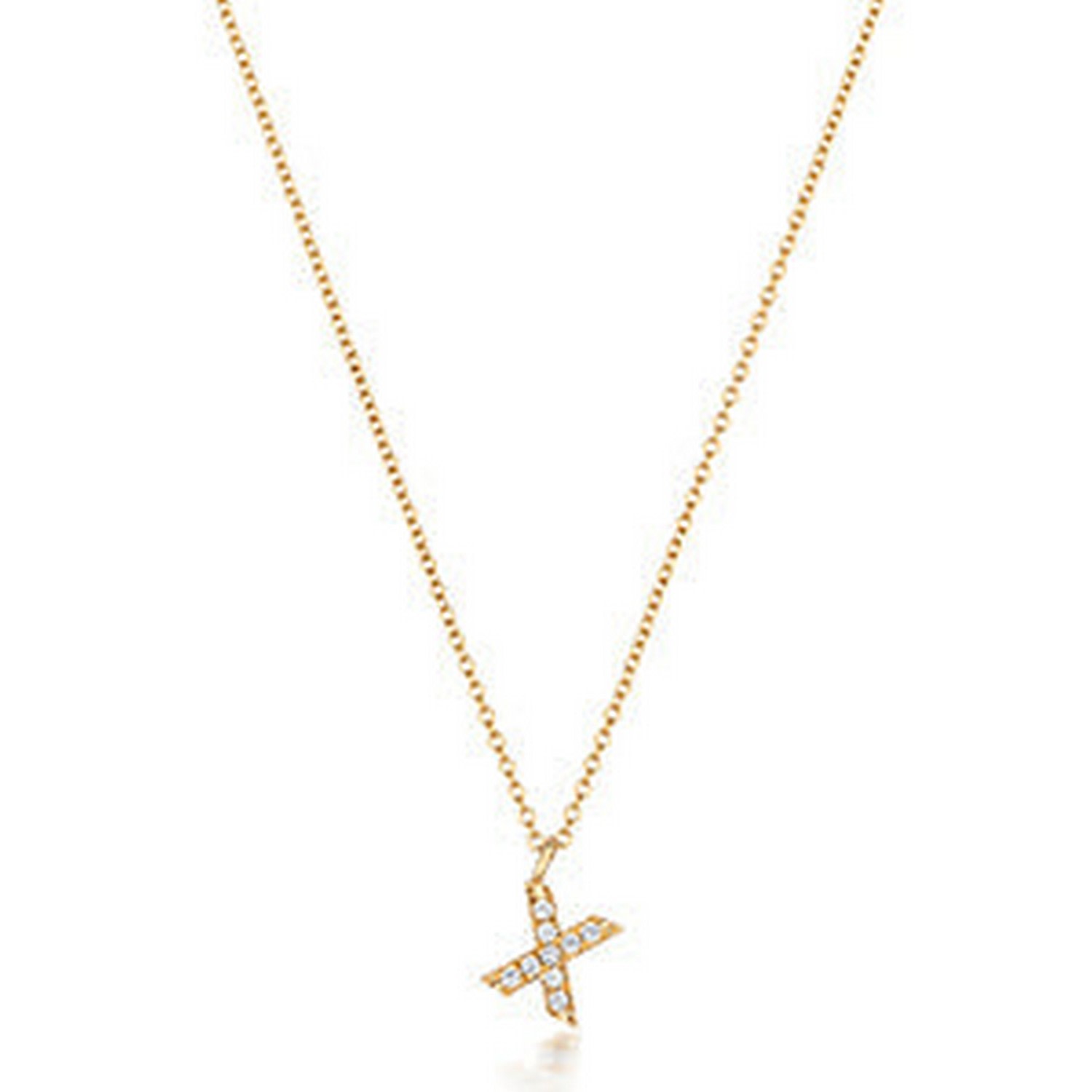 Cervin Blanc Women's Diamond Initial X Necklace In Gold In Gold