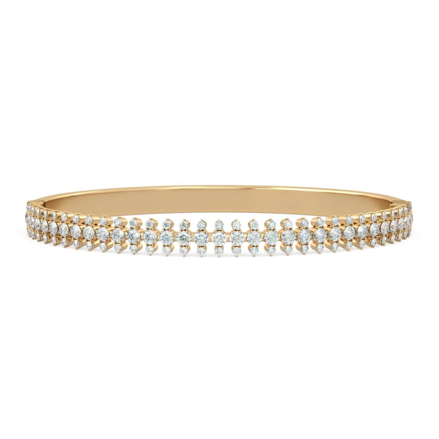 Women’s Bangle Eleonor Eighteen K Gold And Diamonds Yellow Gold Aquae Jewels