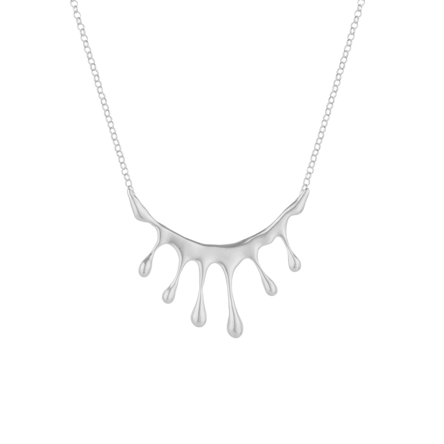 Women&rsquo;s Dripping Silver Large Melting Necklace | Mejoma