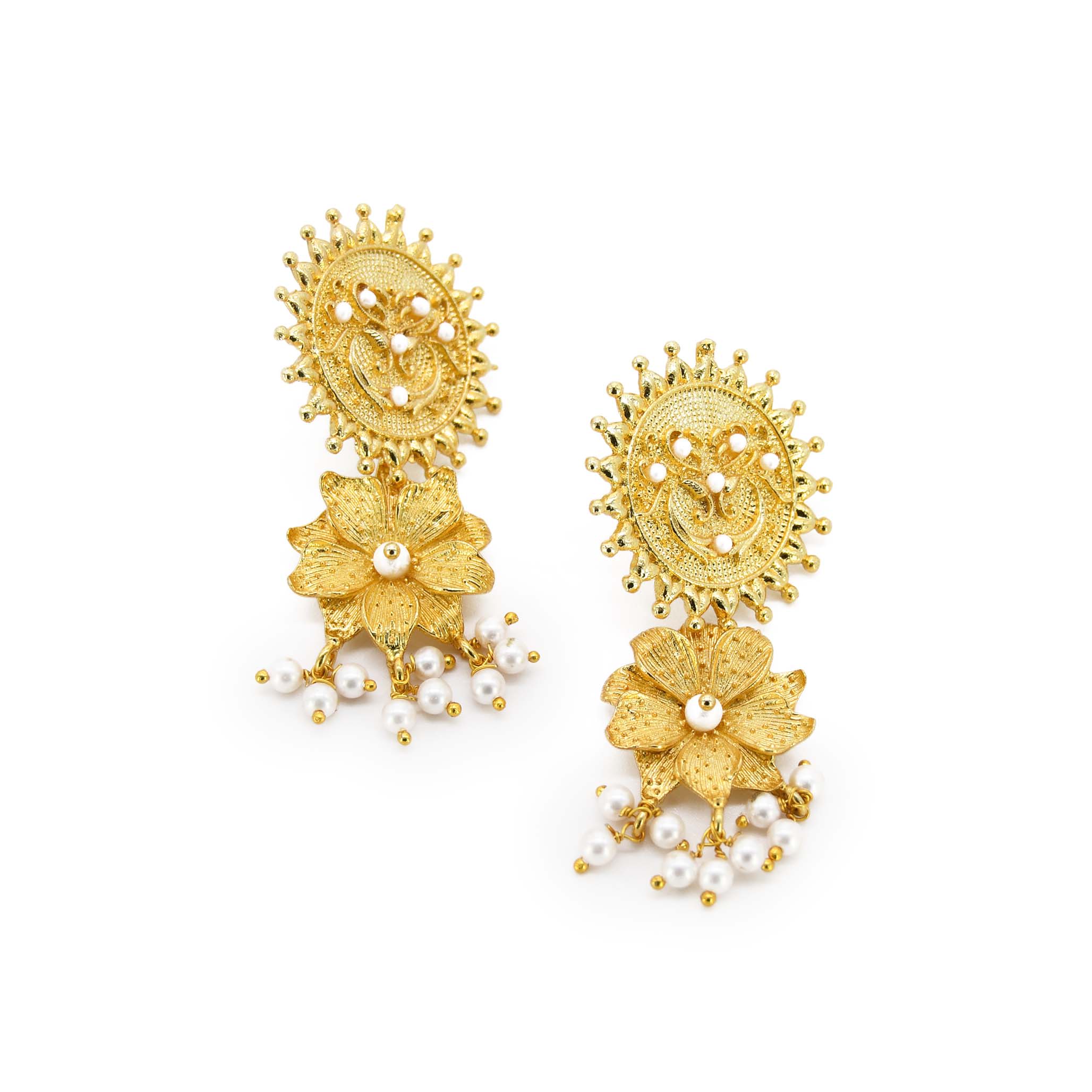 Women’s Gold Silene Handmade Drop Earring Adiba