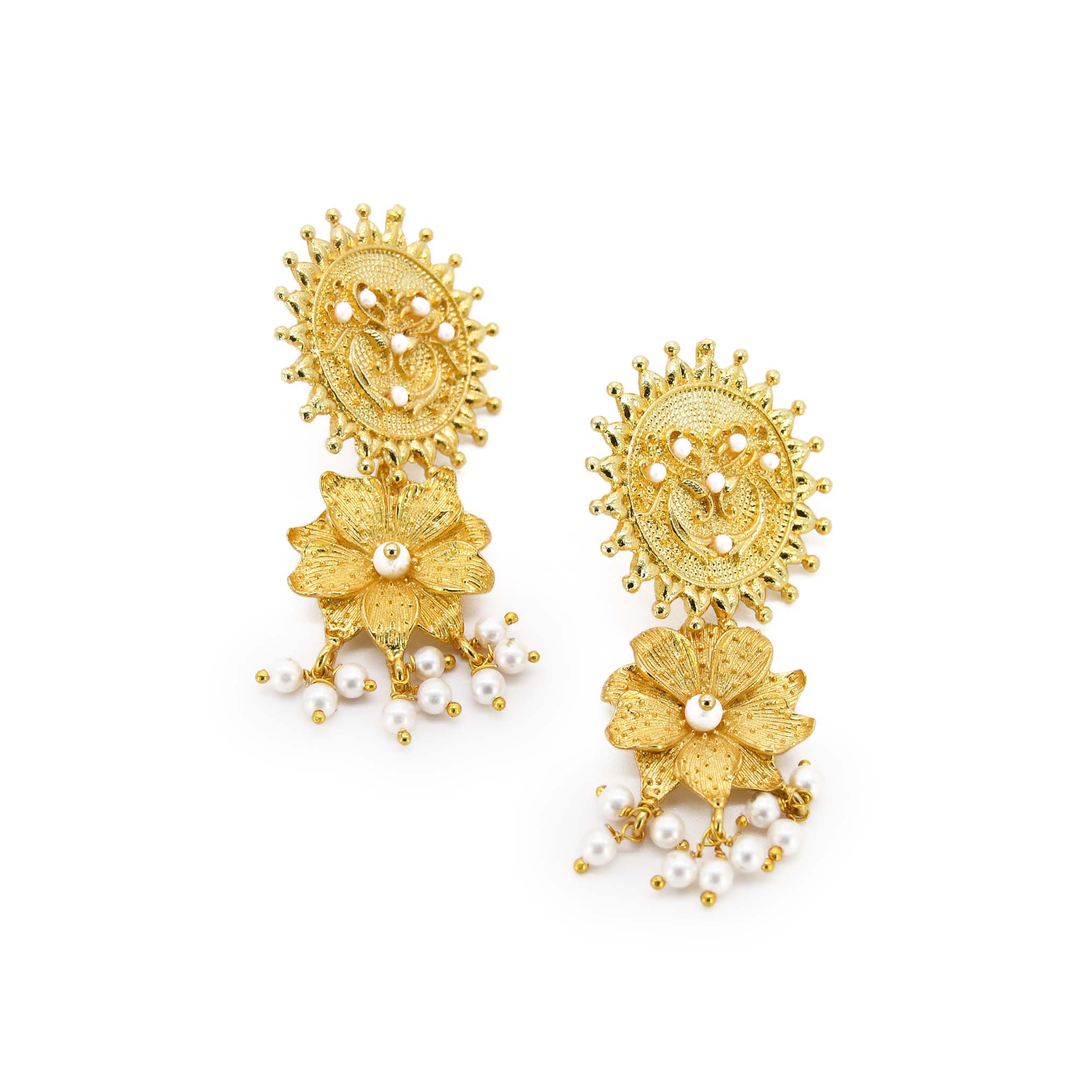 Adiba Women's Gold Silene Handmade Drop Earring