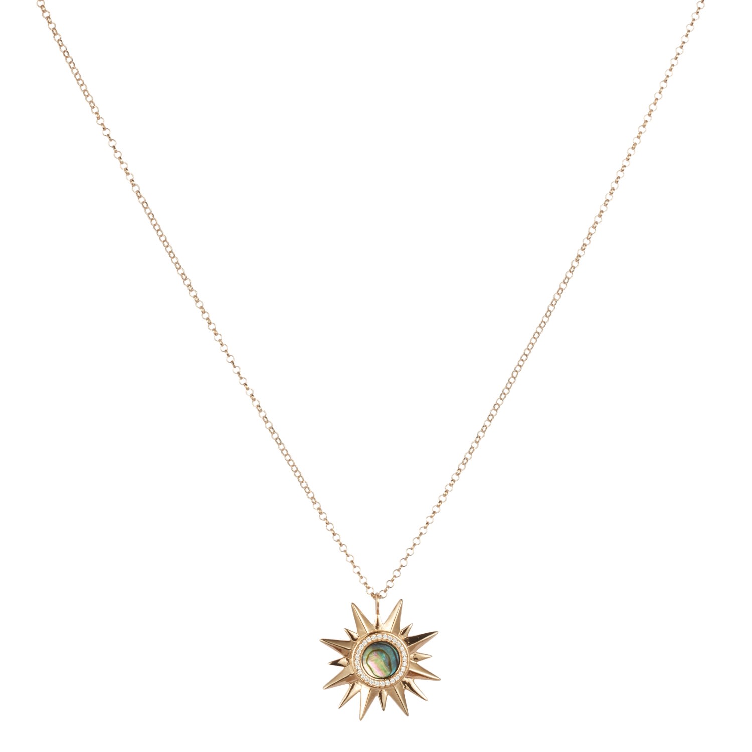 Toolally Women's Neutrals Sunburst Pendant - Pink Mother Of Pearl In Gold