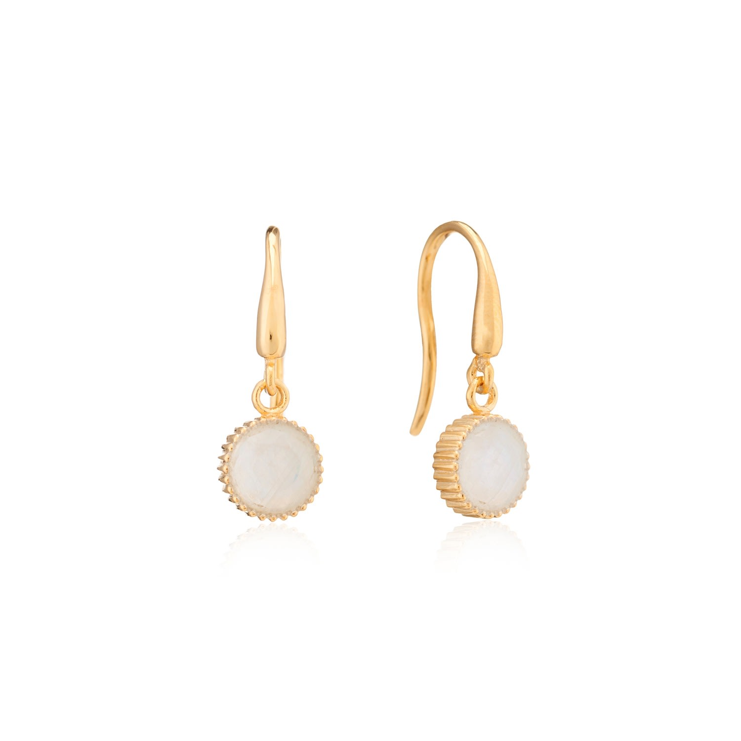 Auree Jewellery Women's Gold / White Barcelona June Birthstone Hook Earrings Moonstone In Multi