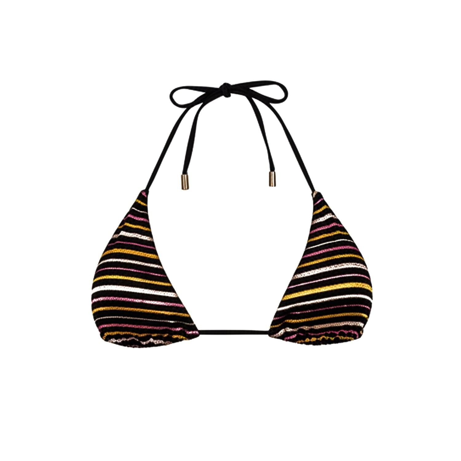 Women's Joanna Triangle Top - Black Stripe | Extra Small | Kikki-G Swimwear