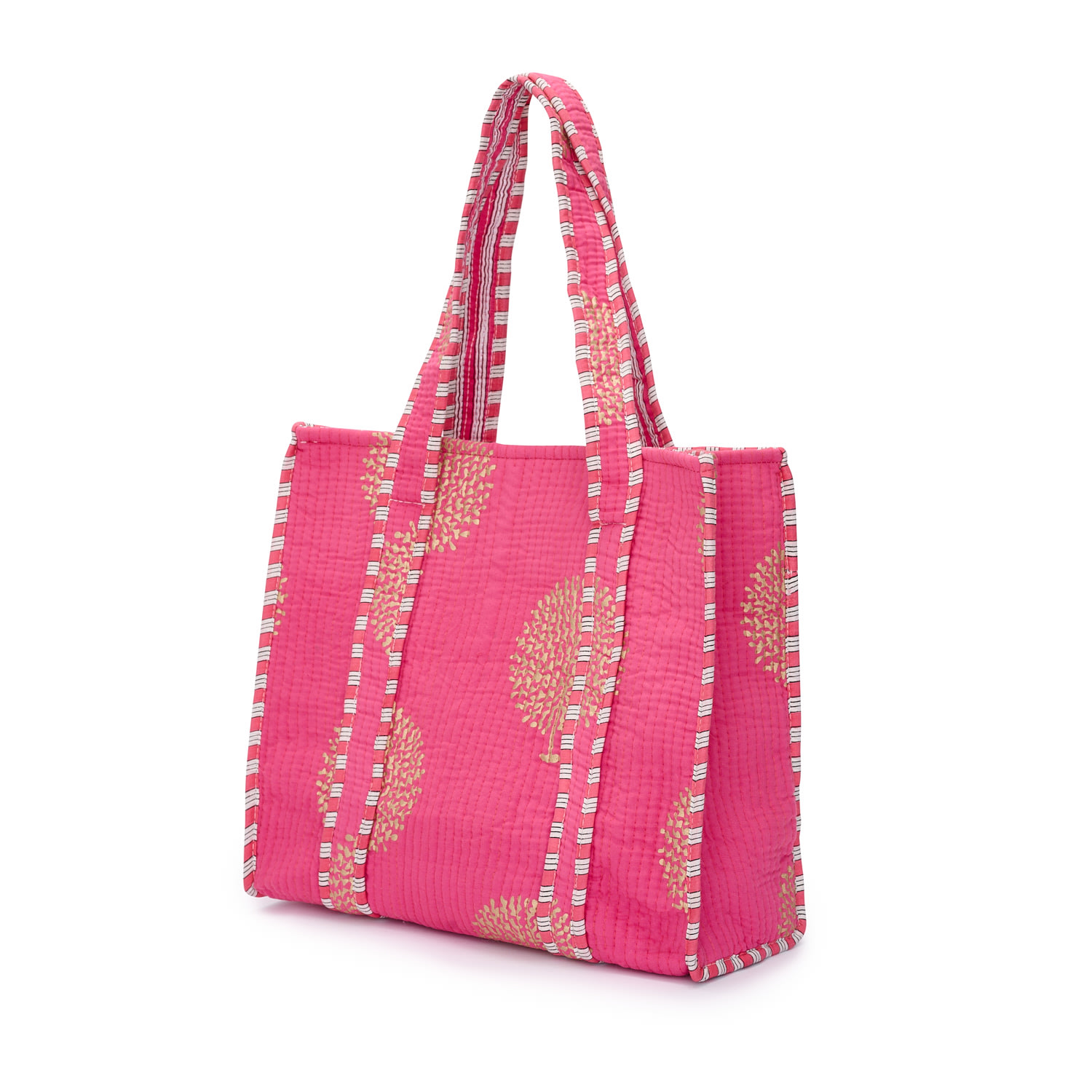 At Last... Women's Pink / Purple / Gold Medium Cotton Tote Bag In Bubblegum Pink & Gold
