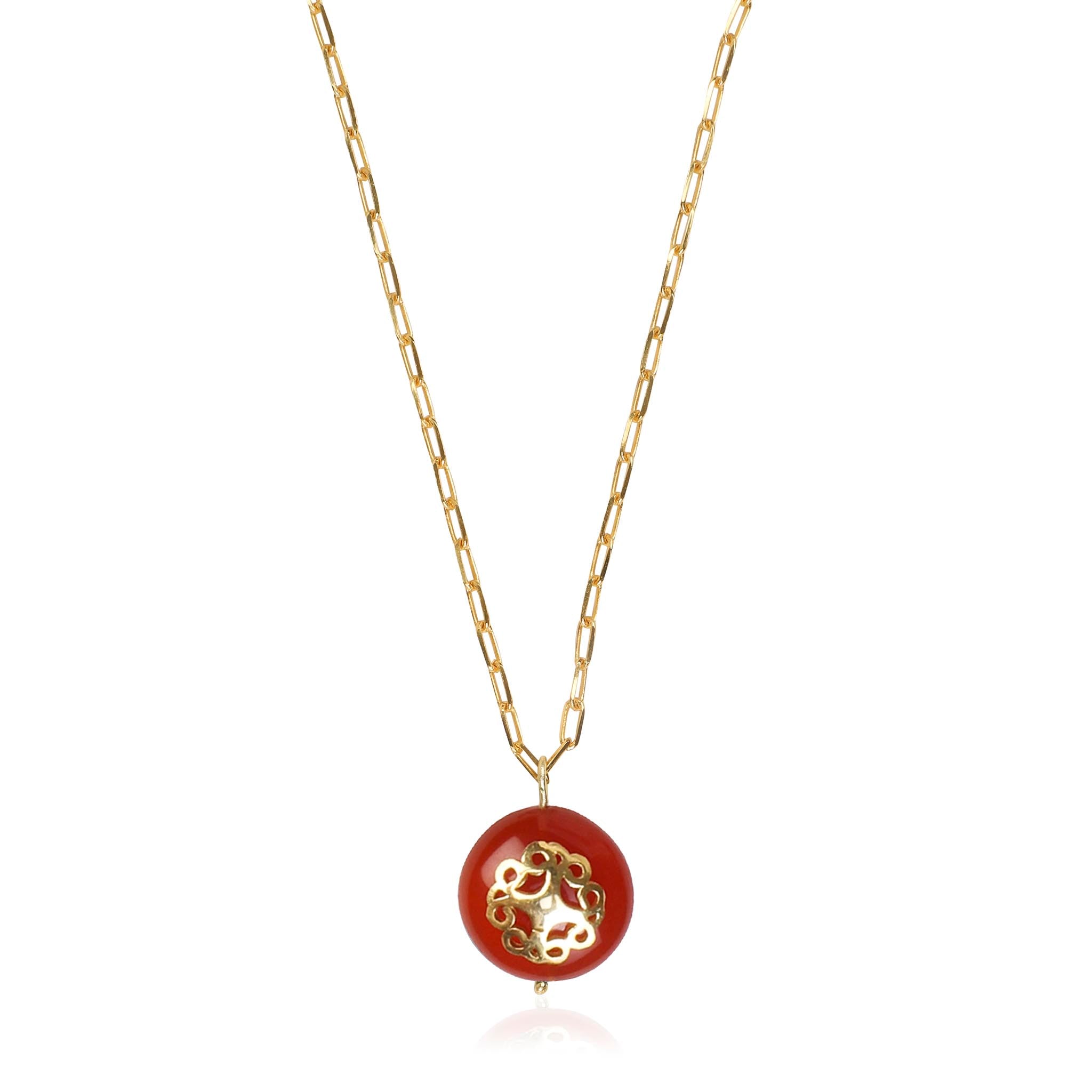 Lila Rasa Women's Gold / Red Red Carnelian Necklace Melange In Multi