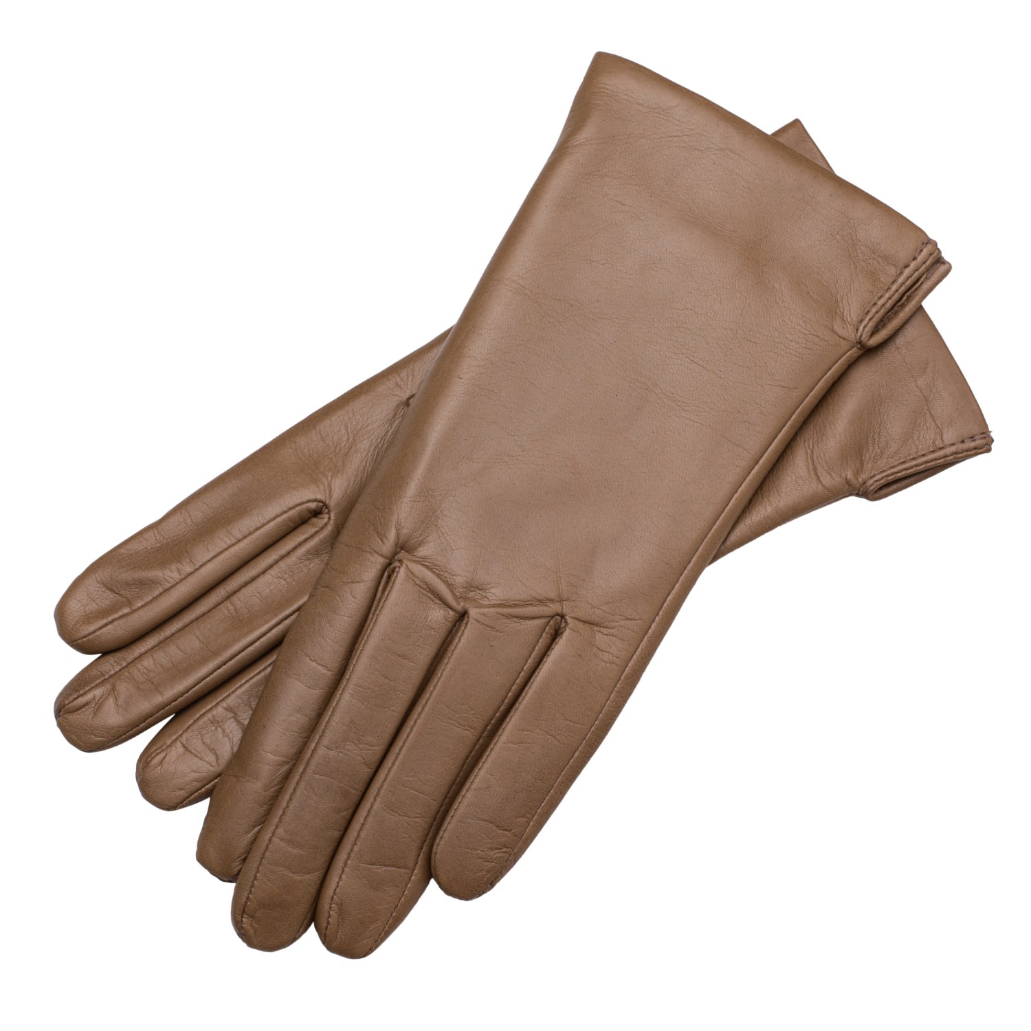 1861 Glove Manufactory Brown Sienna - Women's Minimalist Leather Gloves In Mink In Brown