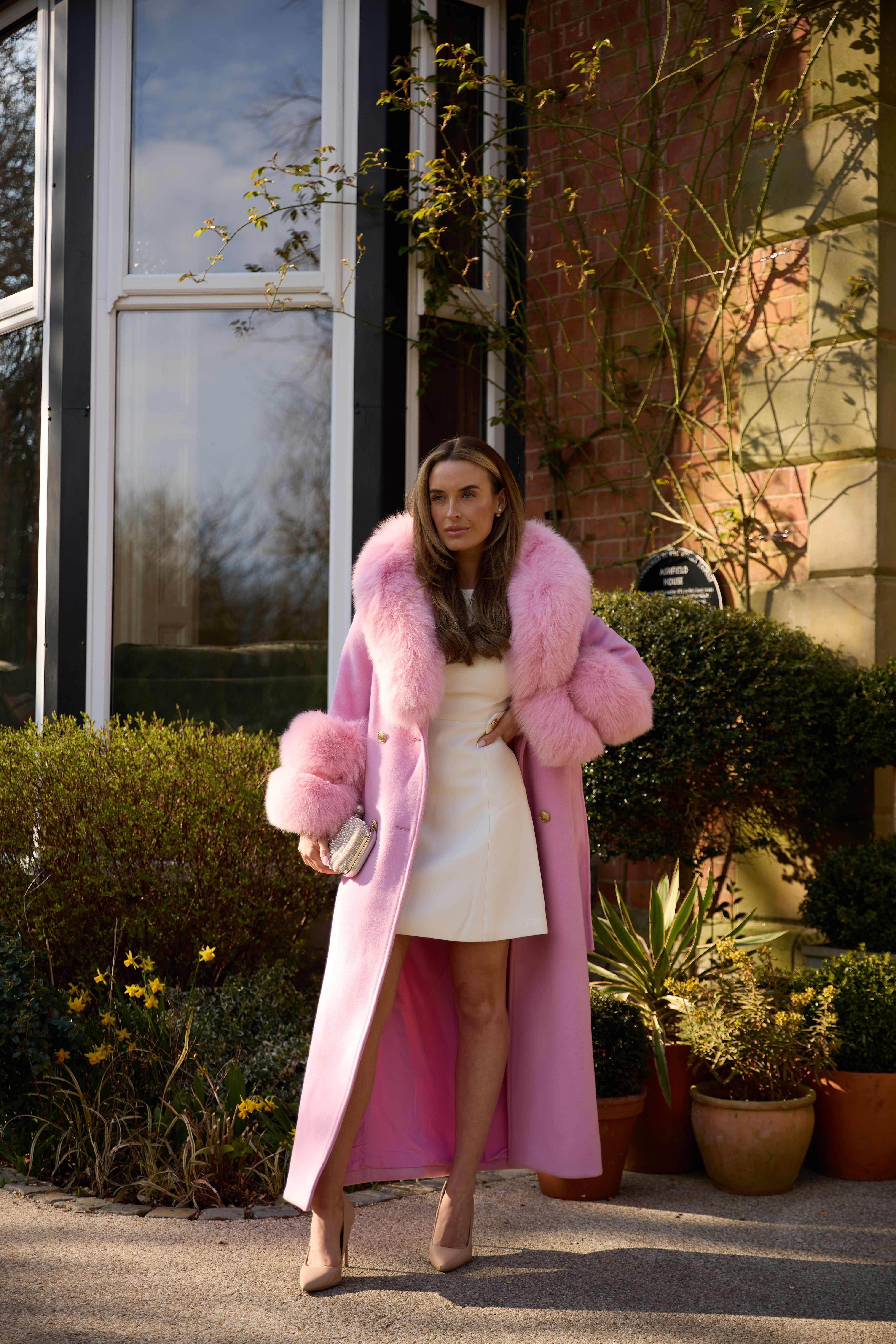 Mayfair Cashmere Coat Powder Pink | Hortons England | Wolf & Badger