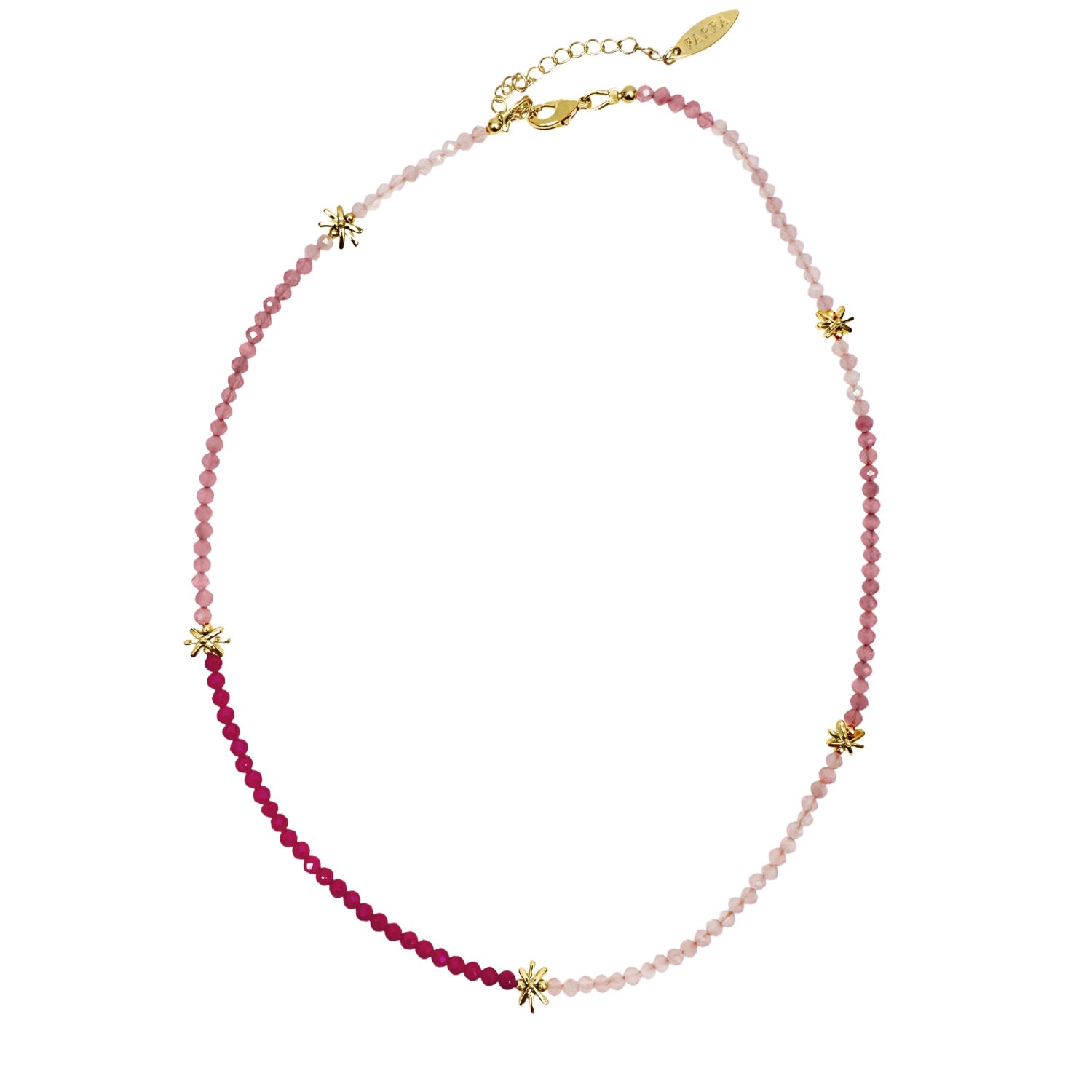 Women’s Pink / Purple Red Ruby And Pink Opal Color Necklace Farra