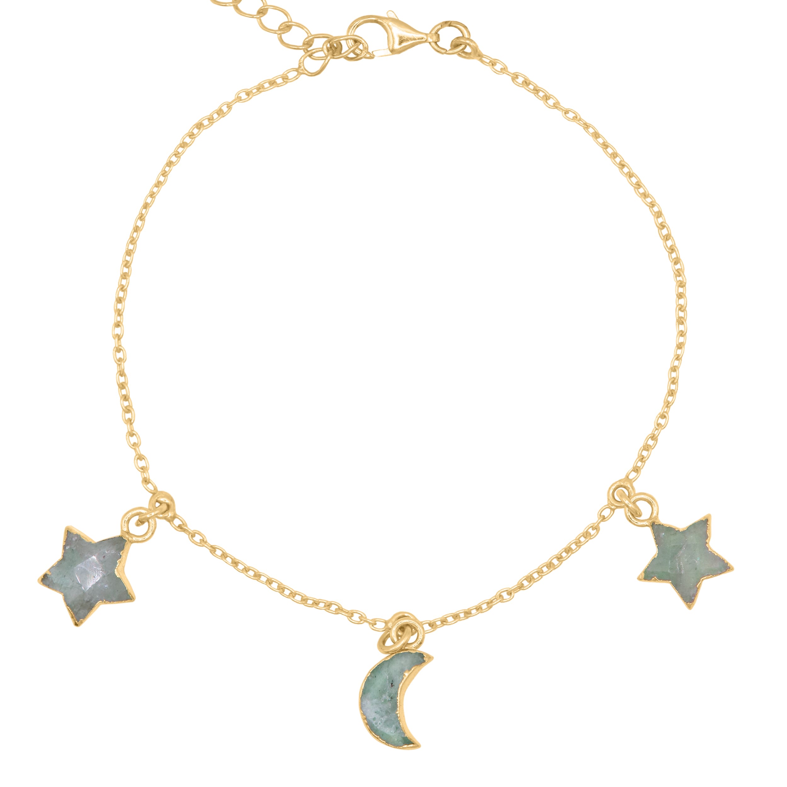 Luna Charles Women's Amelia Aventurine Star & Moon Charm Bracelet In Gold