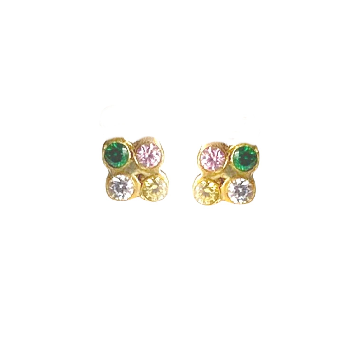 Women’s Gold Disco Cube Tiny Studs Lily Flo Jewellery