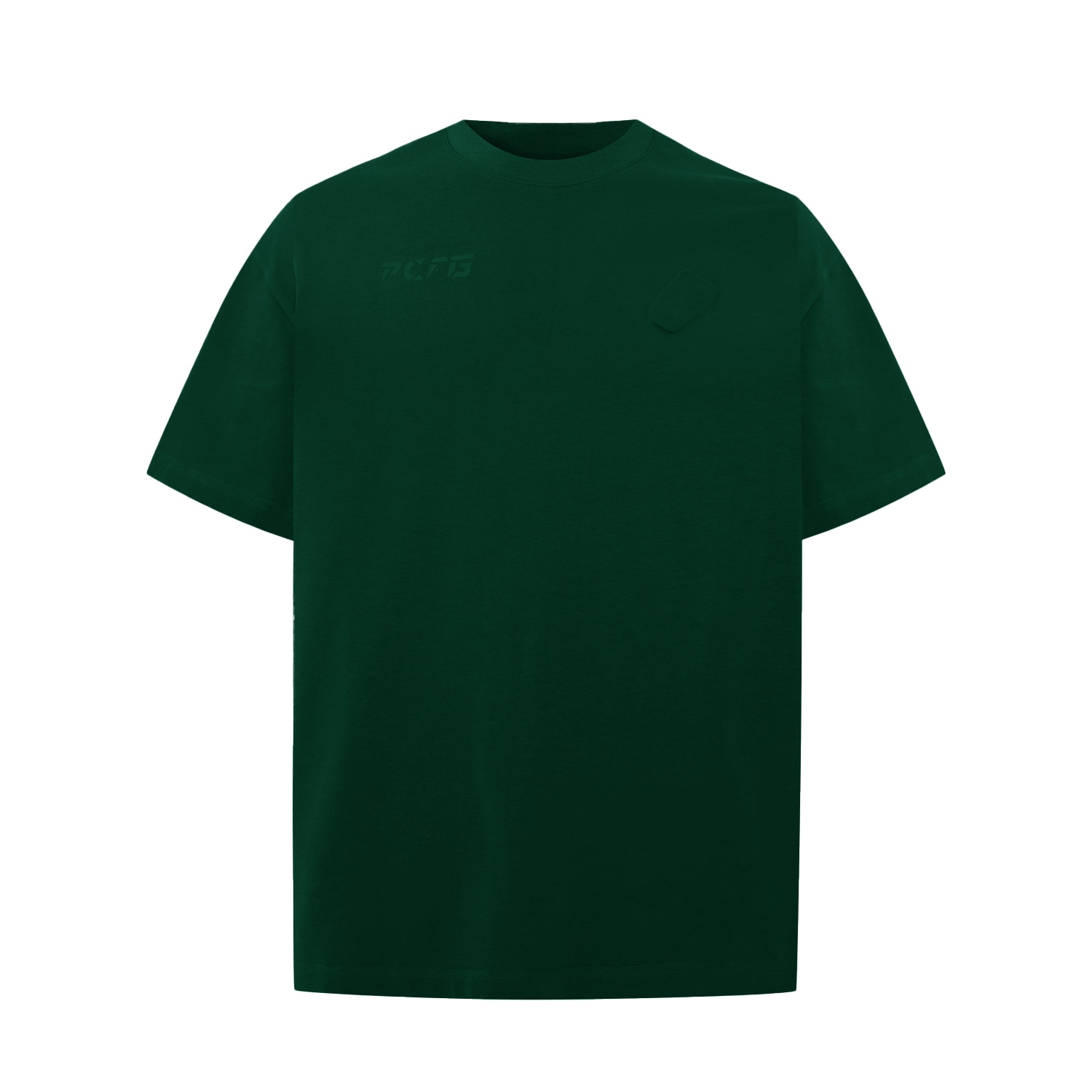 Pcfg Green Men Oversized Tee With Emboss Detail - Pine Groove In Green