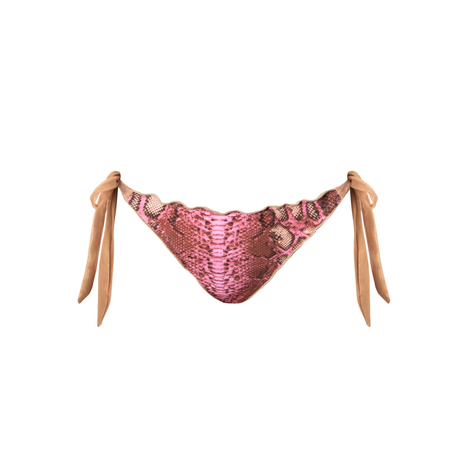 Women’s Pink / Purple / Rose Gold Ibiza Pink Animal Print Ruched Bikini Bottom Cap Martinet Small Elin Ritter Ibiza