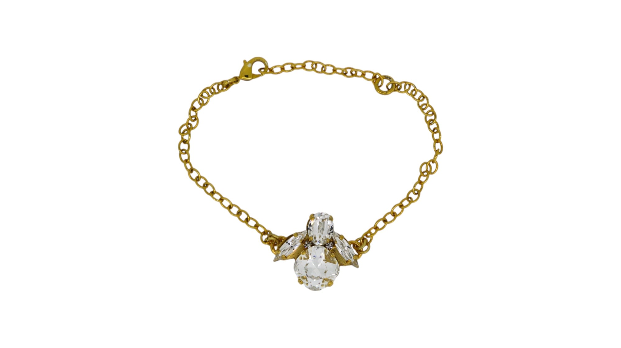 Vickisarge Women's Neutrals The Clear Bee Bracelet In Gold