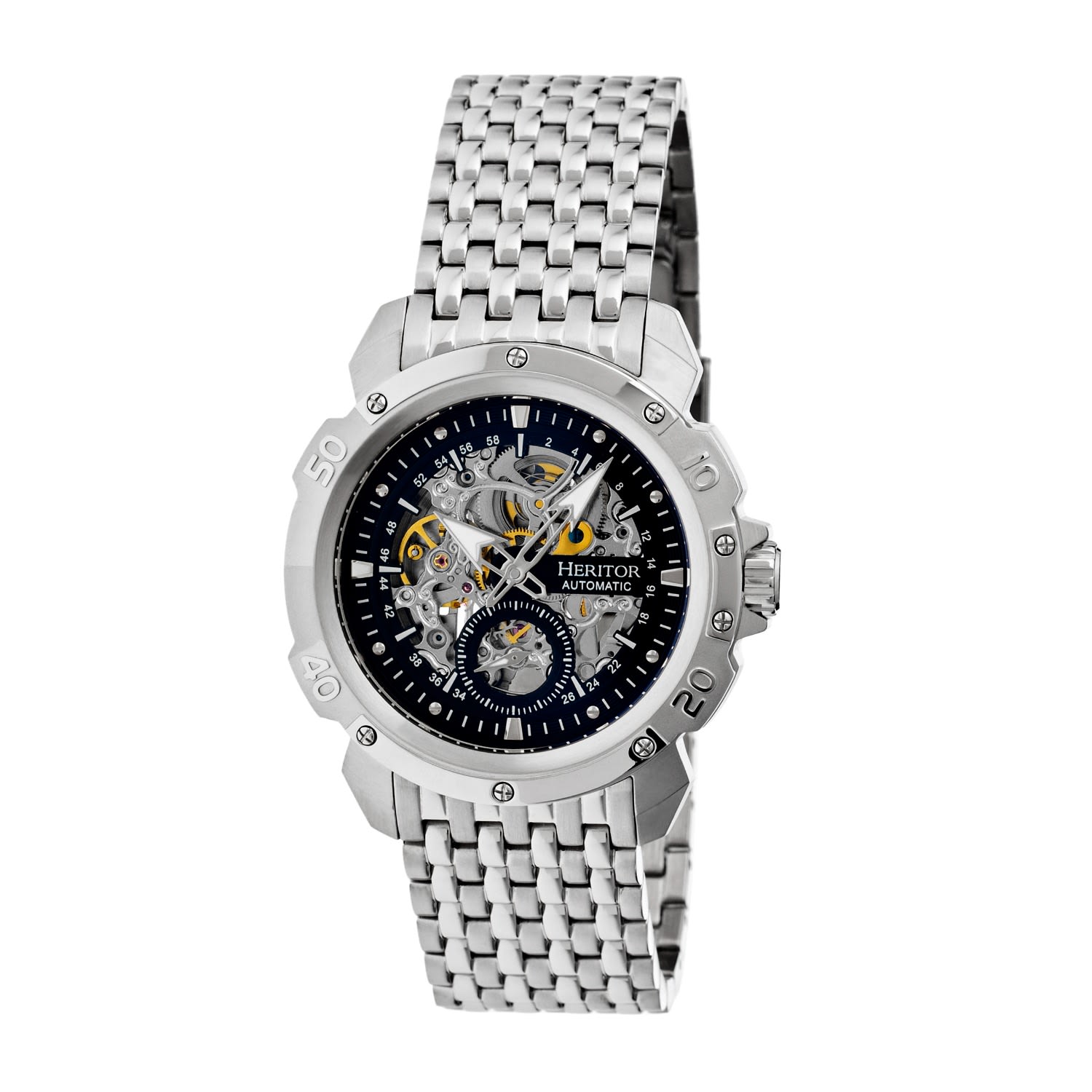 Heritor Automatic Conrad Skeleton Bracelet Watch In Metallic