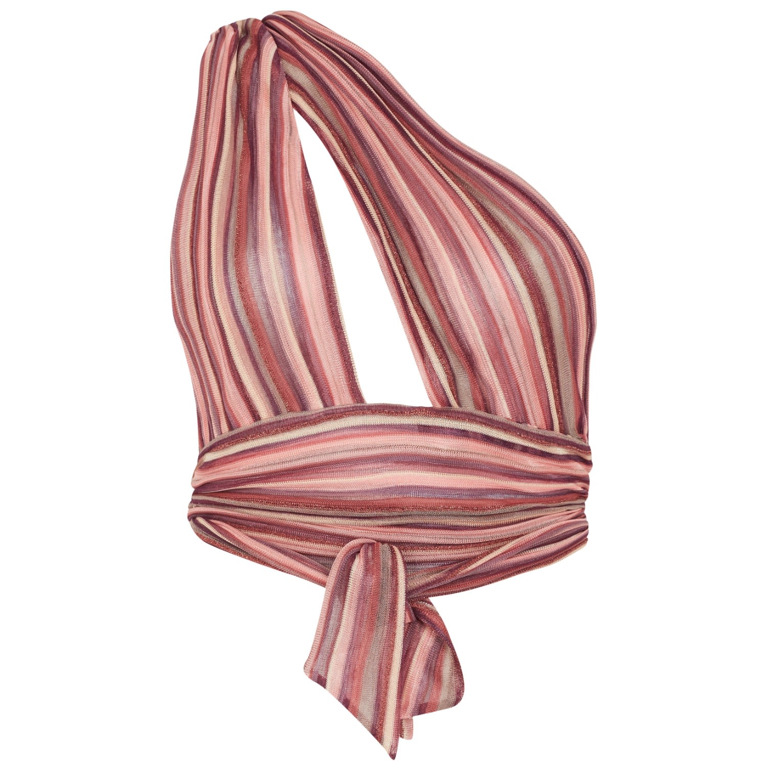 Kukhareva London Women's Pink / Purple Bella Knit Lurex Halter Top - Rosewood In Pink/purple