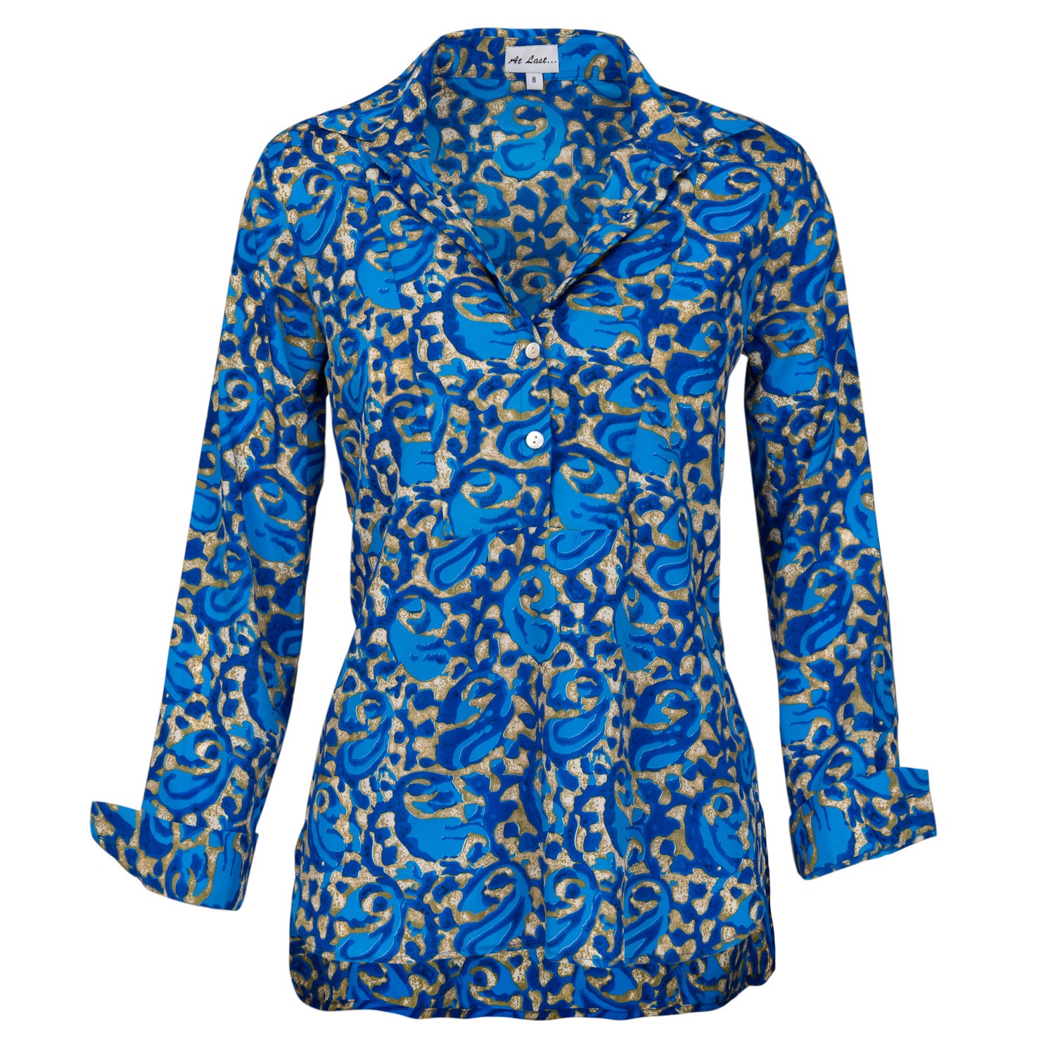 At Last... Women's Soho Shirt Royal Blue Swirl In Blue