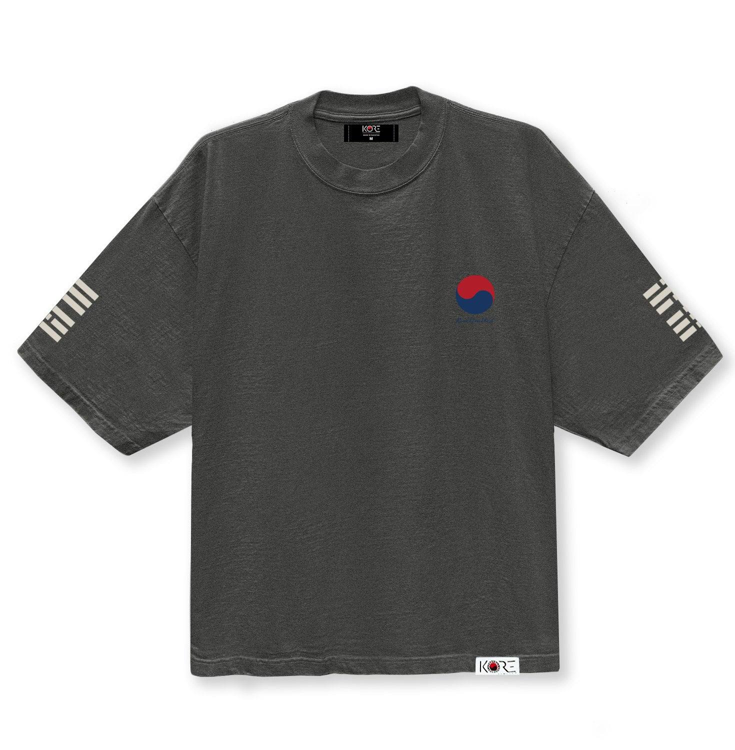 Korelimited Men's Grey Trigram Drop Shoulder Tee In Shadow In Gray