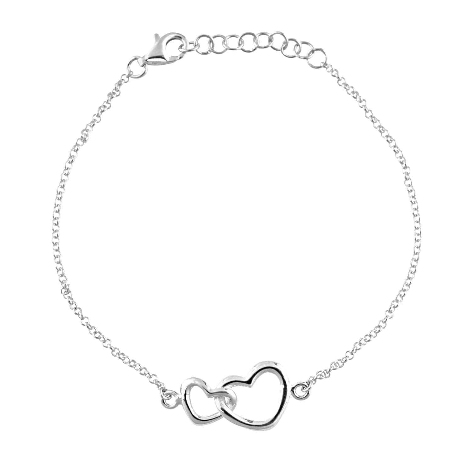 Women’s Sterling Silver Linked Hearts Bracelet Lily Charmed