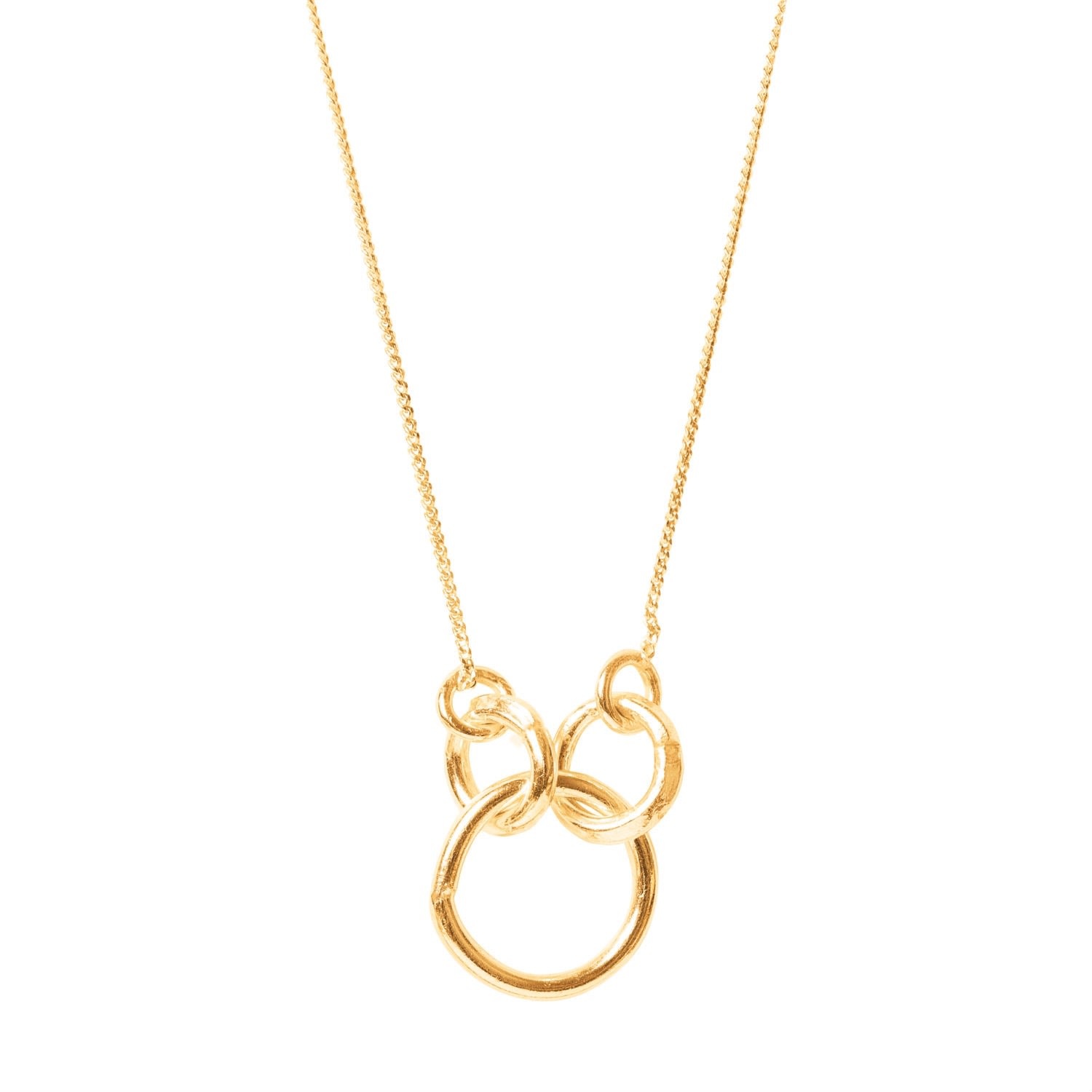 Lily Flo Jewellery Women's 14k Solid Gold Togetherness Circles Necklace