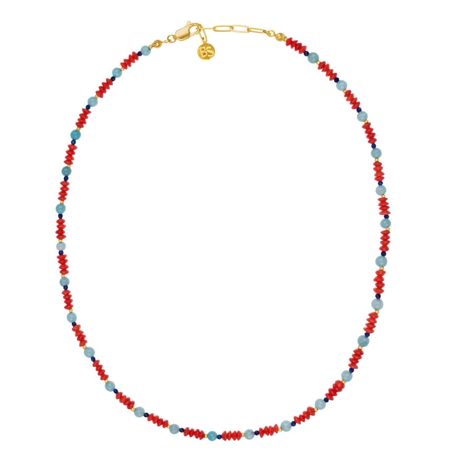 Bonjouk Studio Women's Gold / Blue / Red Best Version Of Myself Necklace