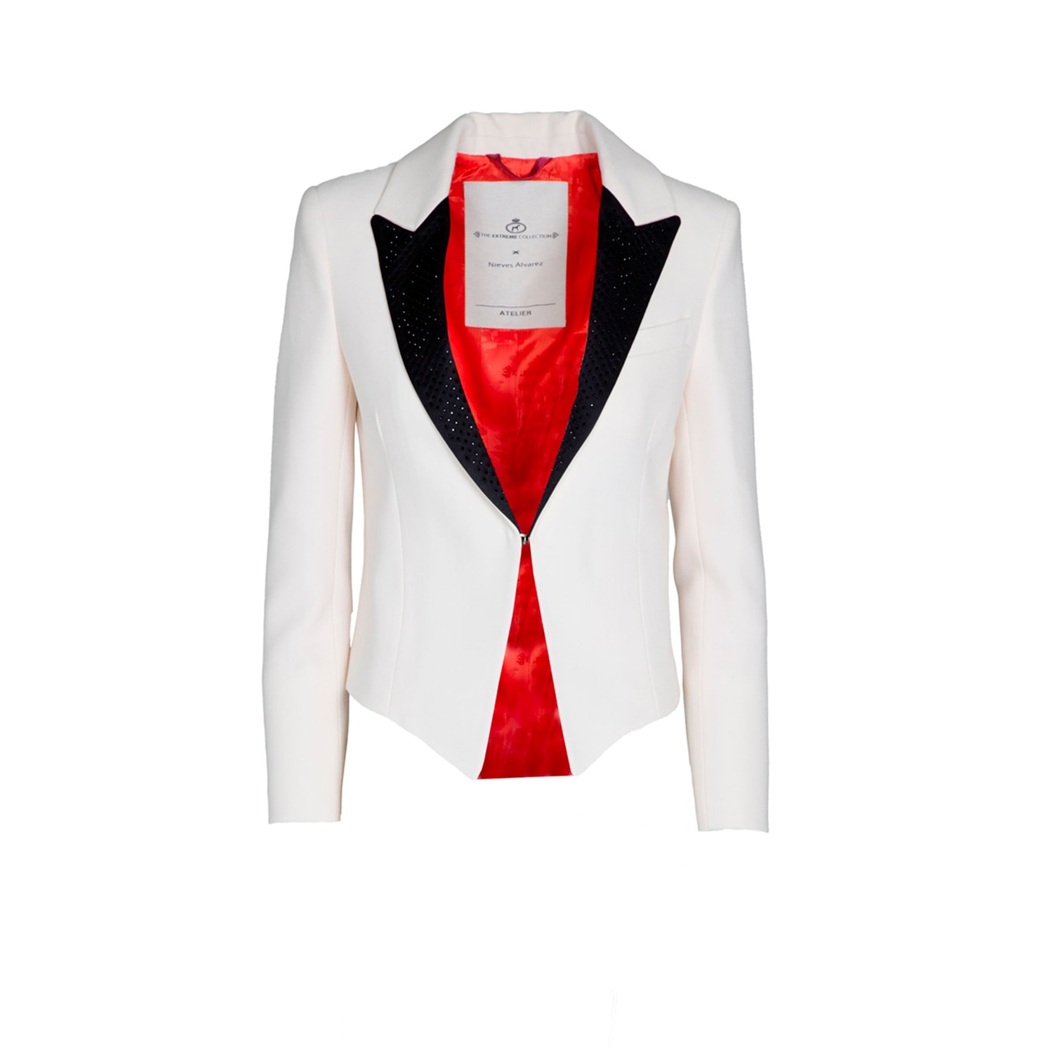 The Extreme Collection Women's Black Virna Torera Crepe Blazer