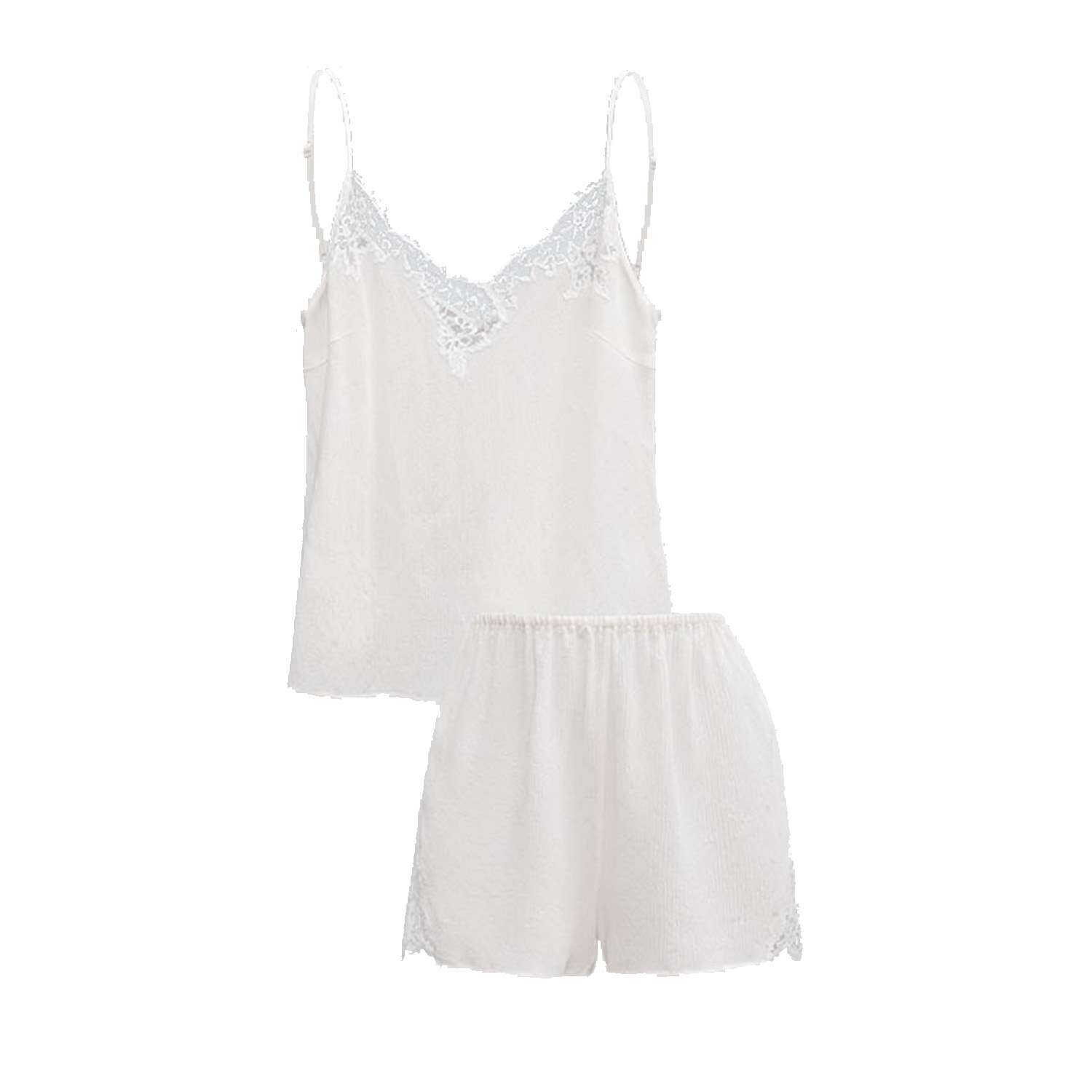 Manito Monogram Women's Camisole Set - White In White