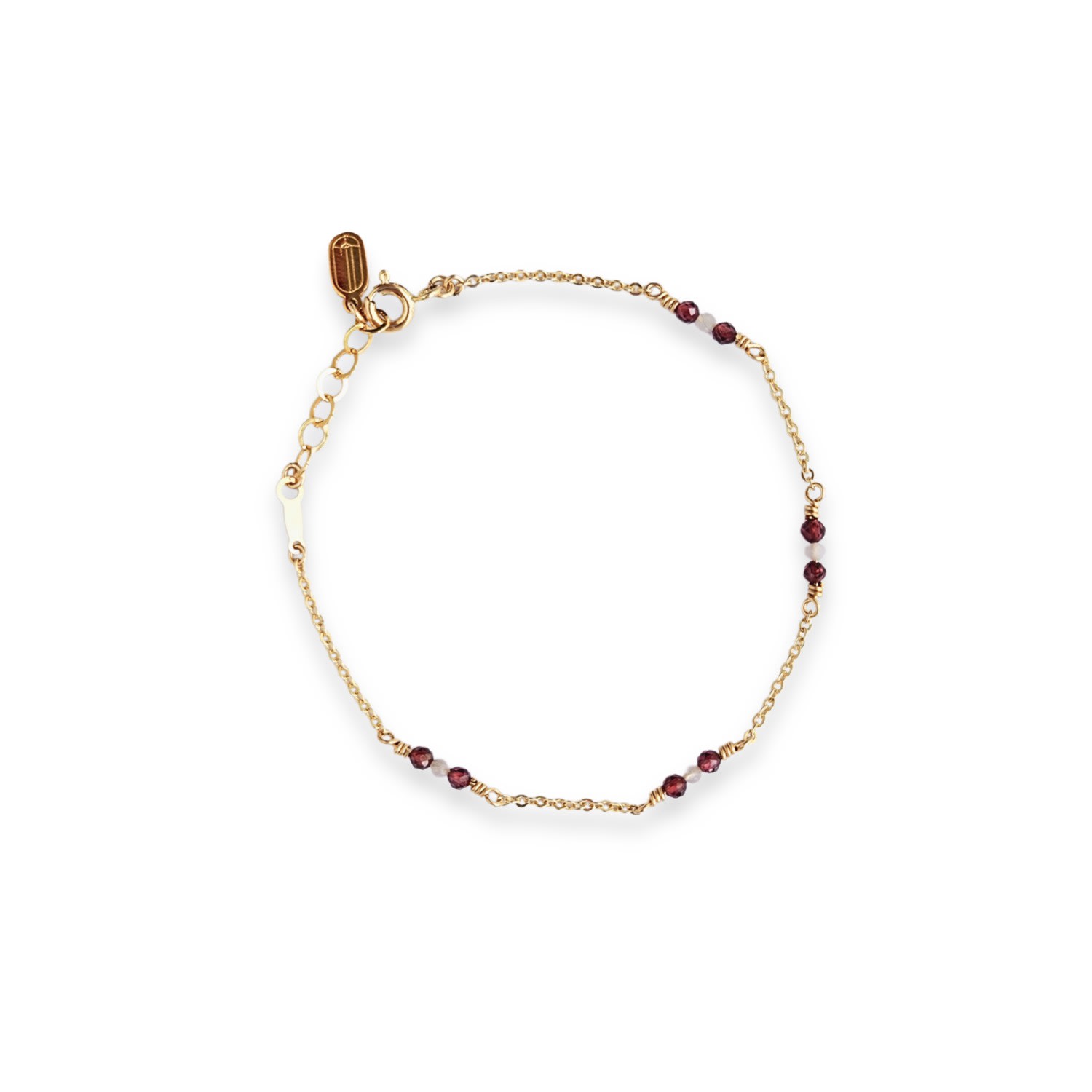 Inari Jewellery Women's Red / Pink / Purple Amarus Bracelet –gold Filled With Red Garnet & Lavender Quartz