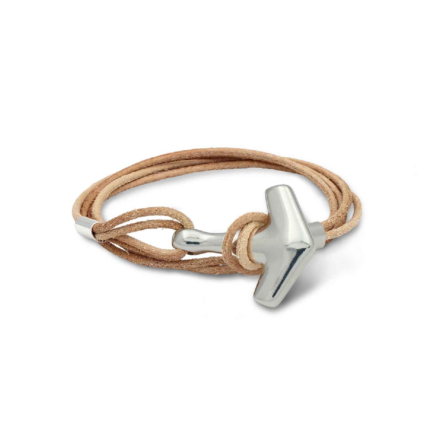Freya & Thor Of Sweden Men's Arch Bracelet - Silver & Duo Double Brown In Silver