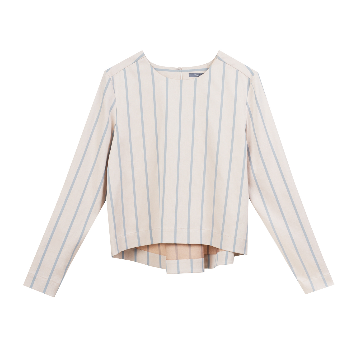 Inavati Women's Neutrals Striped Blouse With Pleat In The Back