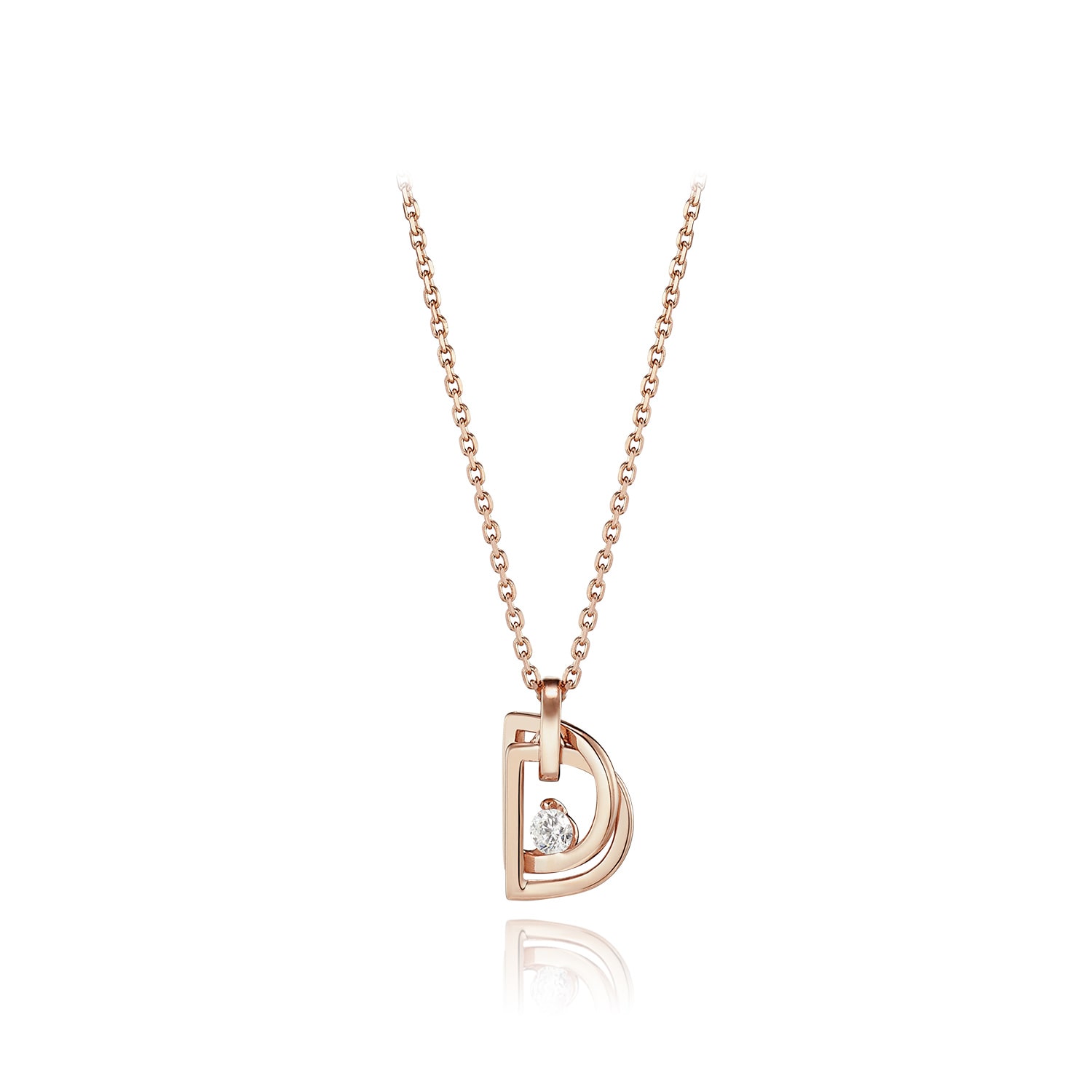 Didier Dubot Women's Rose Gold Miss. Doux Entwined D Pendant Necklace In Gold