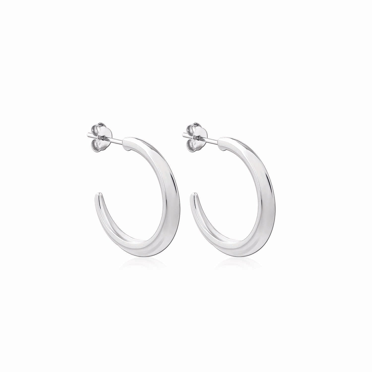 Women’s Crescent Silver Hoops Medium Astor & Orion