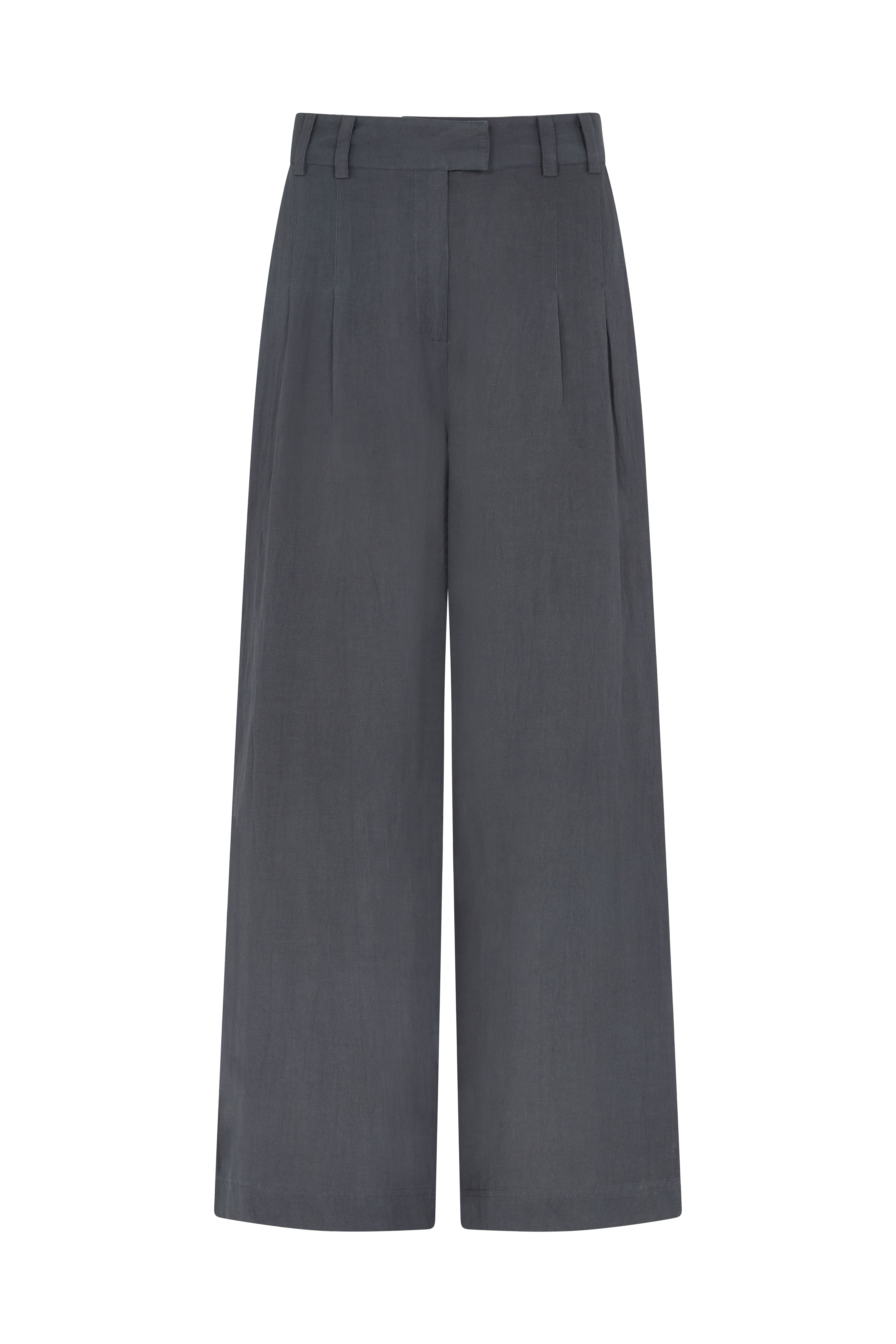 Raffya Women's Grey Helena Linen Blend Trouser