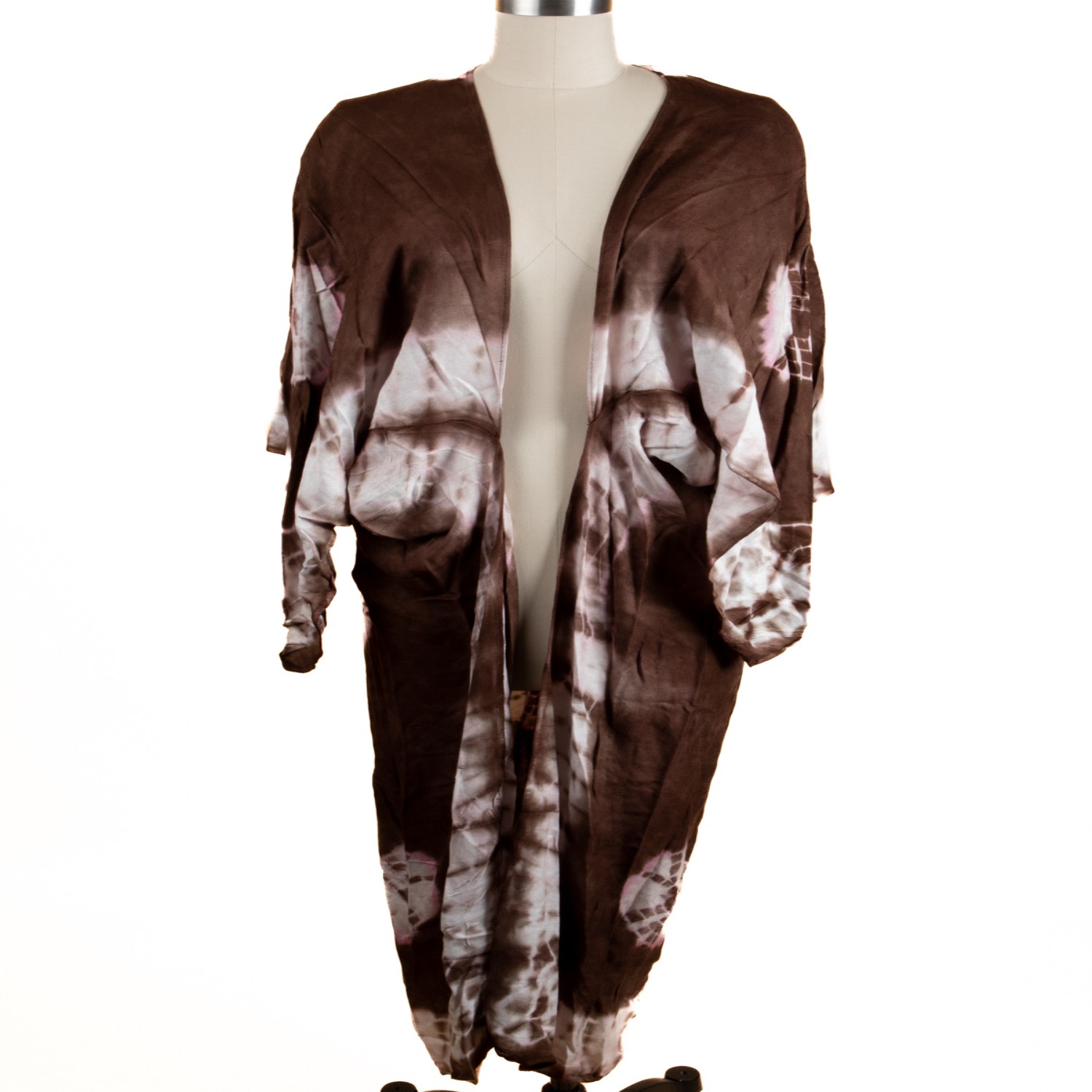 Saachi Women's Brown Tie Dye Maxi Kimono In Brown