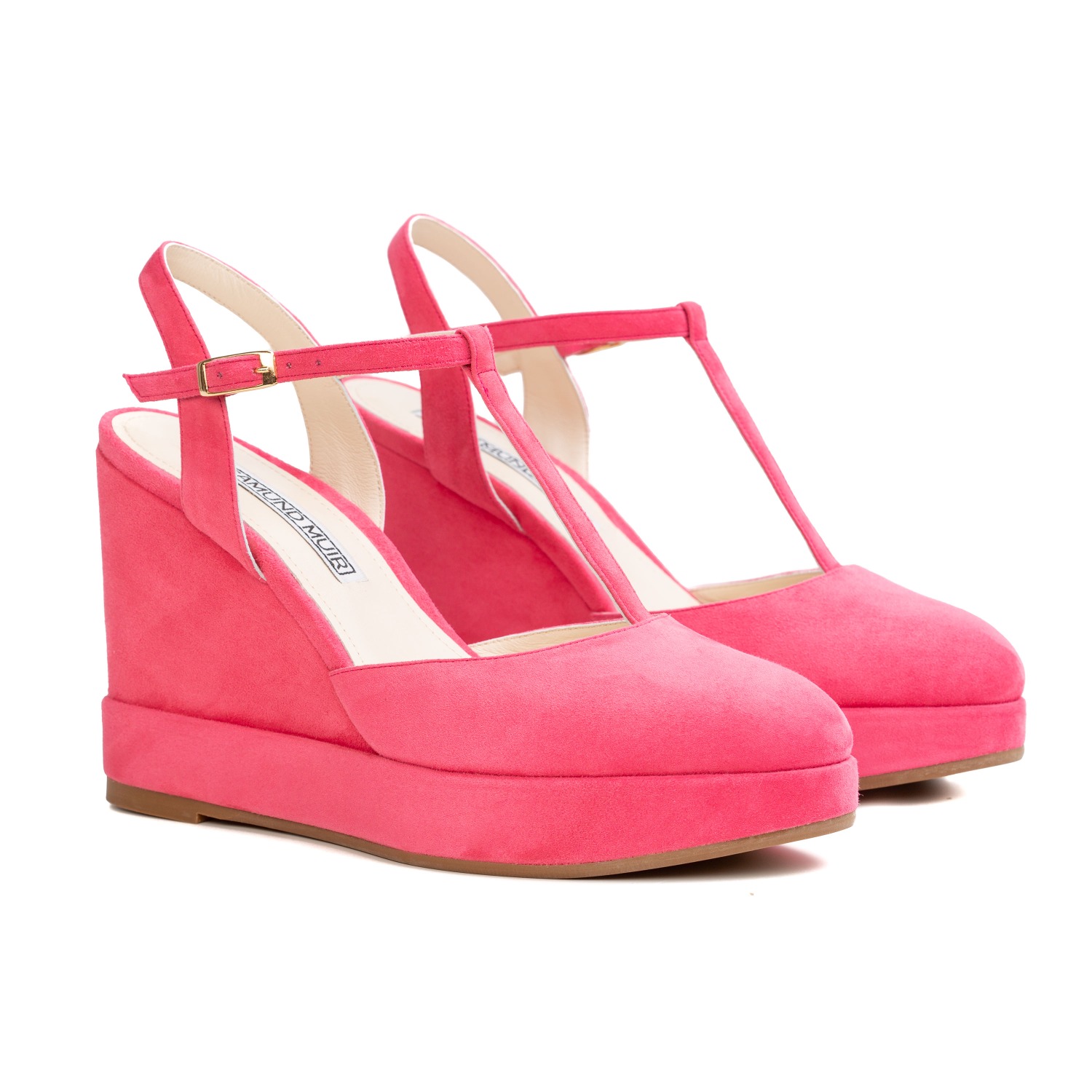 Jeanne Pink Wedges Rosamund Muir London Wolf Badger
