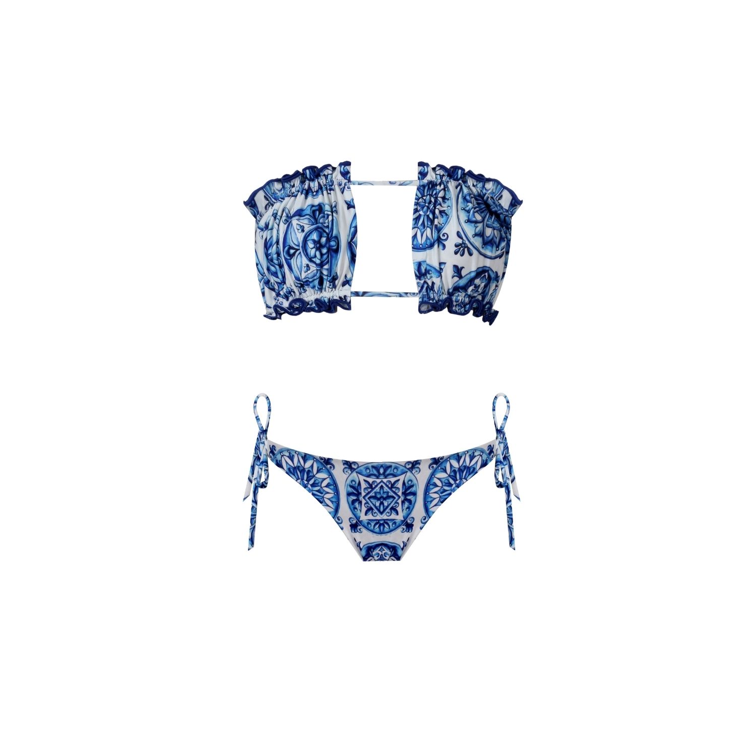 Nur Karaata Women's Blue Sun Bleu Blanc Bikini Set In Blue