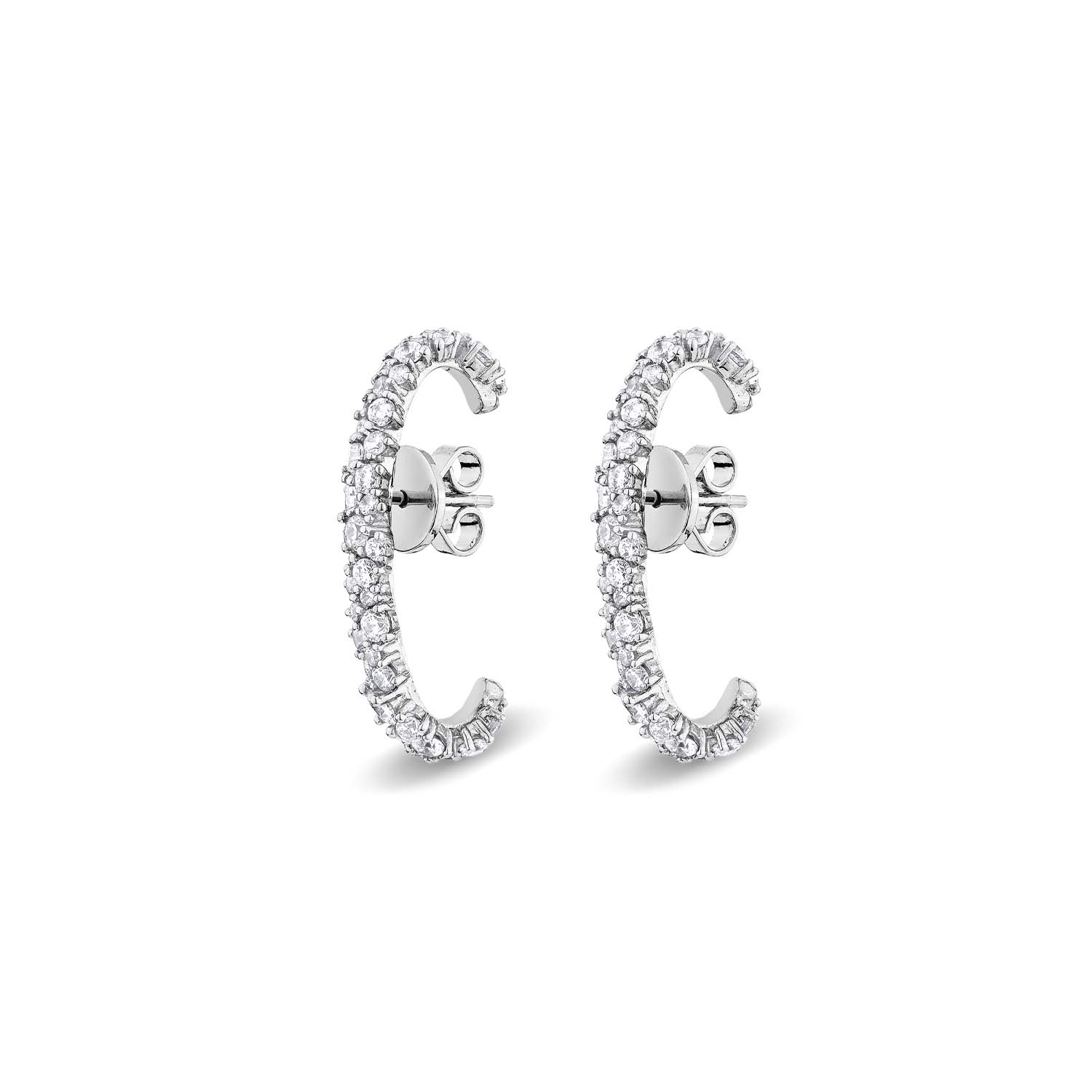 Sally Skoufis Women's White / Silver Cosmic Earring With Man Made Cz Diamond Stimulant In Sterling Silver In Multi