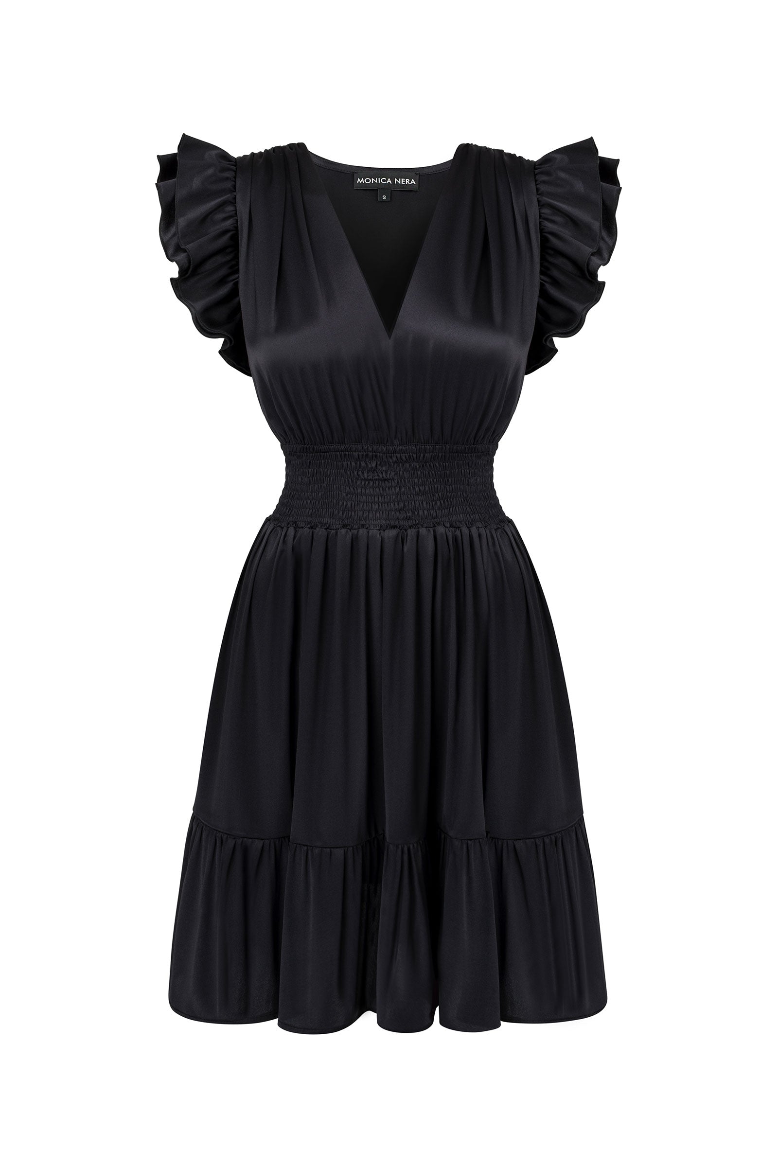 Women’s Cathie Silk Dress - Black Extra Small Monica Nera