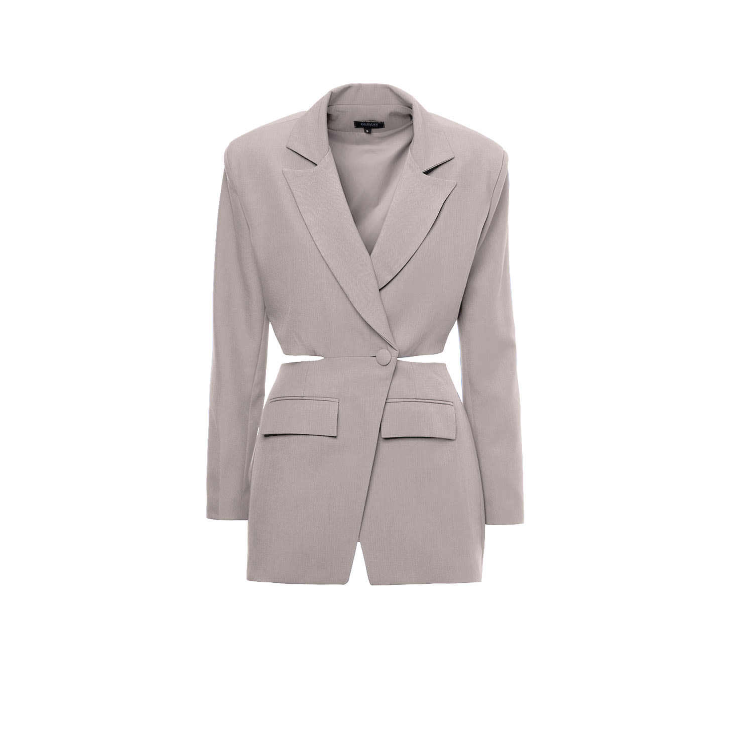 Bluzat Women's Neutrals Beige Blazer With Waistline Cut-out In Beige