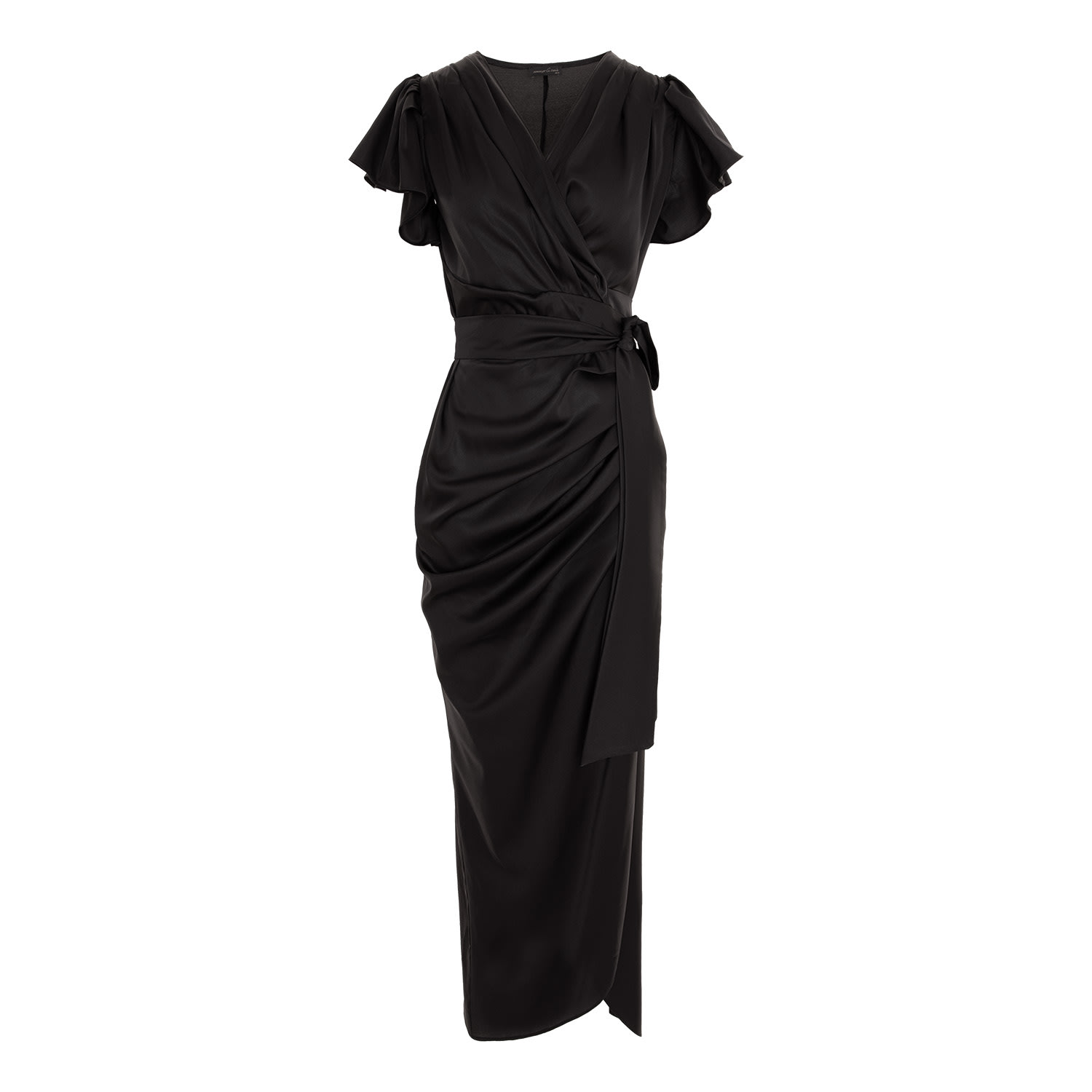 Concept A Trois Women's Wrap Cocktail Long Dress - Black In Black