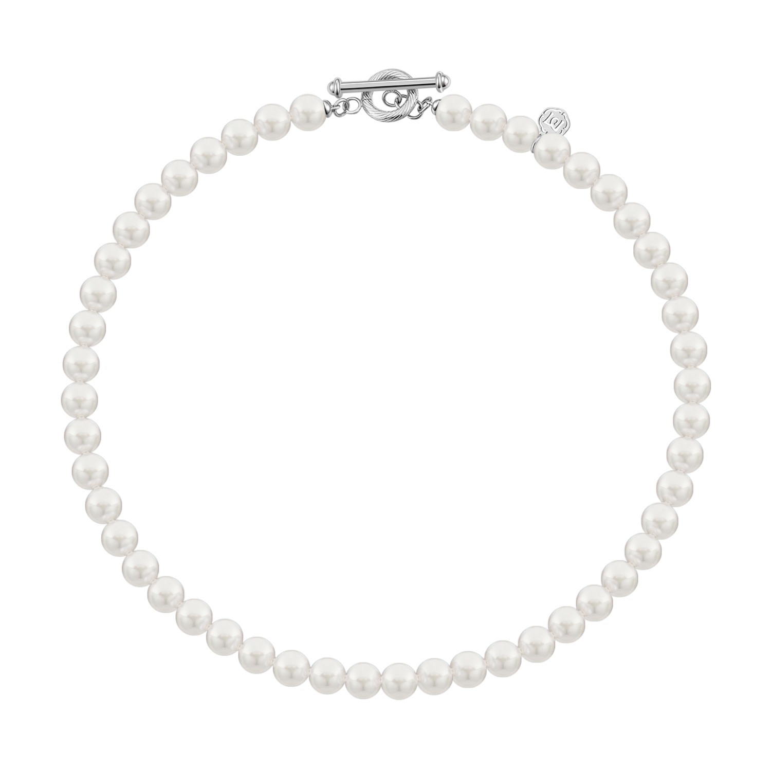 women's timeless only me string beaded pearl necklace - silver, 8mm me30