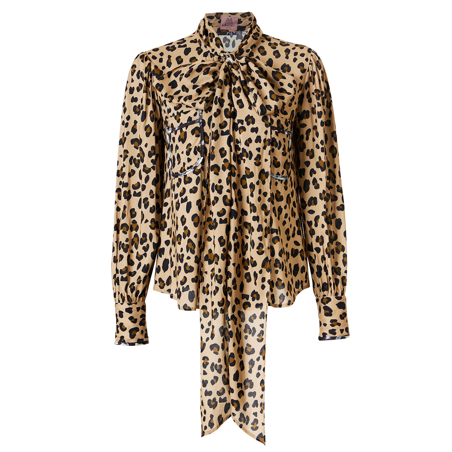 By Moumi Women's Black / Brown / Neutrals Bow Shirt Leopardo In Black/brown
