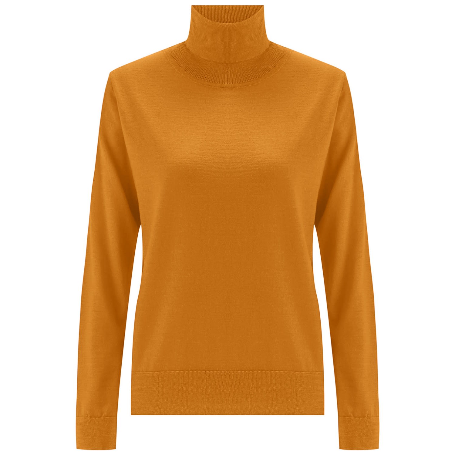 Women’s Yellow / Orange Valeria Fine Turtleneck Pullover - Brownish Orange Large Peraluna