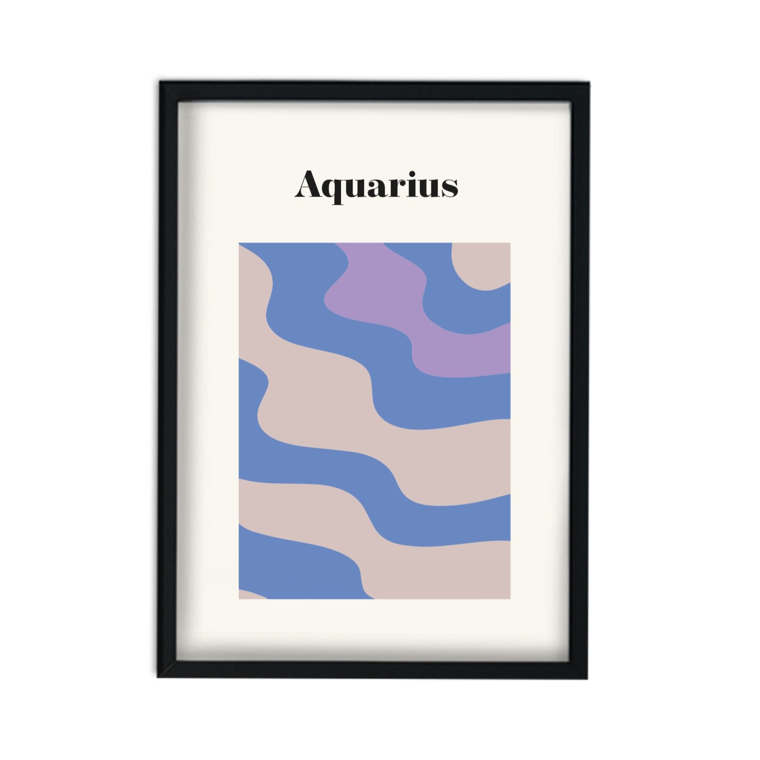 Blue / Grey / Pink Aquarius Zodiac Star Sign A3 Art Print Fanclub