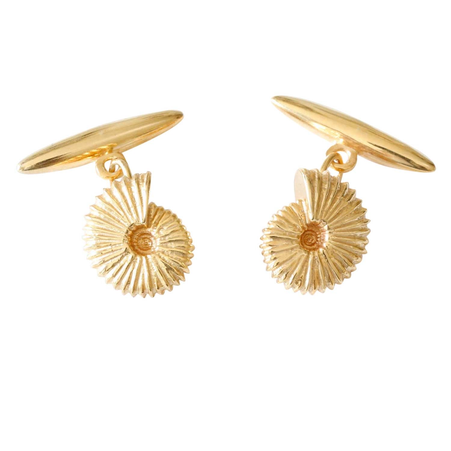 Lee Renee Men's Ammonite Cufflinks– Gold In Gold